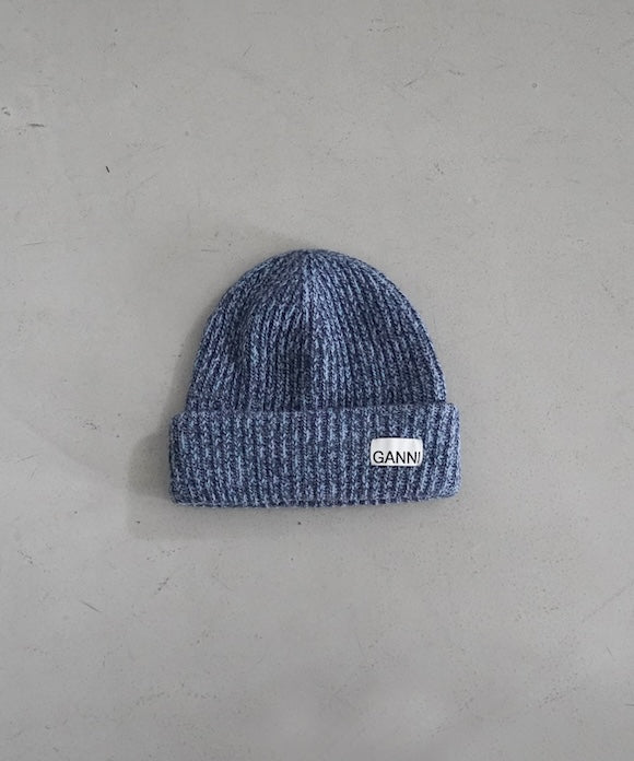 GANNI Structured Rib Beanie "SKY CAPTAIN"