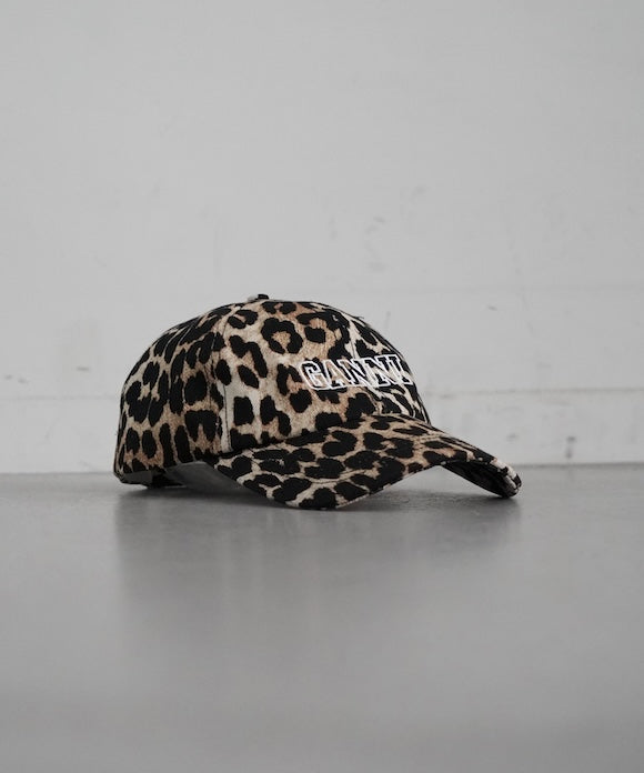 GANNI Cap Hat Print "LEOPARD"