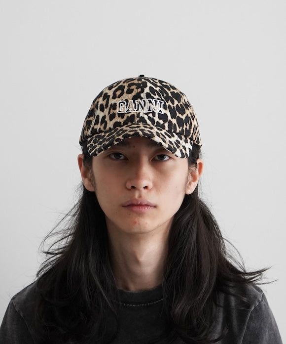 GANNI Cap Hat Print "LEOPARD"