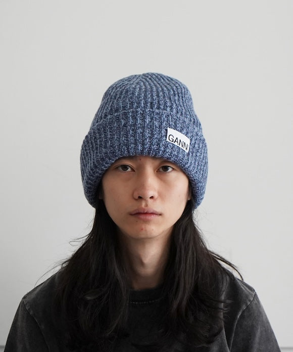 GANNI Structured Rib Beanie "SKY CAPTAIN"