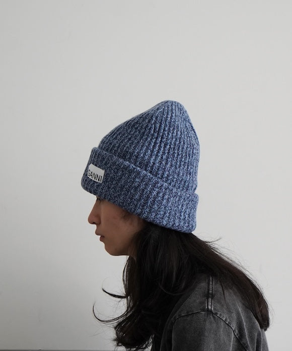 GANNI Structured Rib Beanie "SKY CAPTAIN"