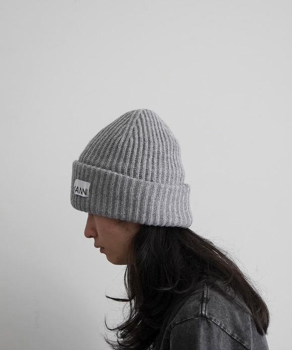 GANNI Structured Rib Beanie "PALOMA MELANGE"