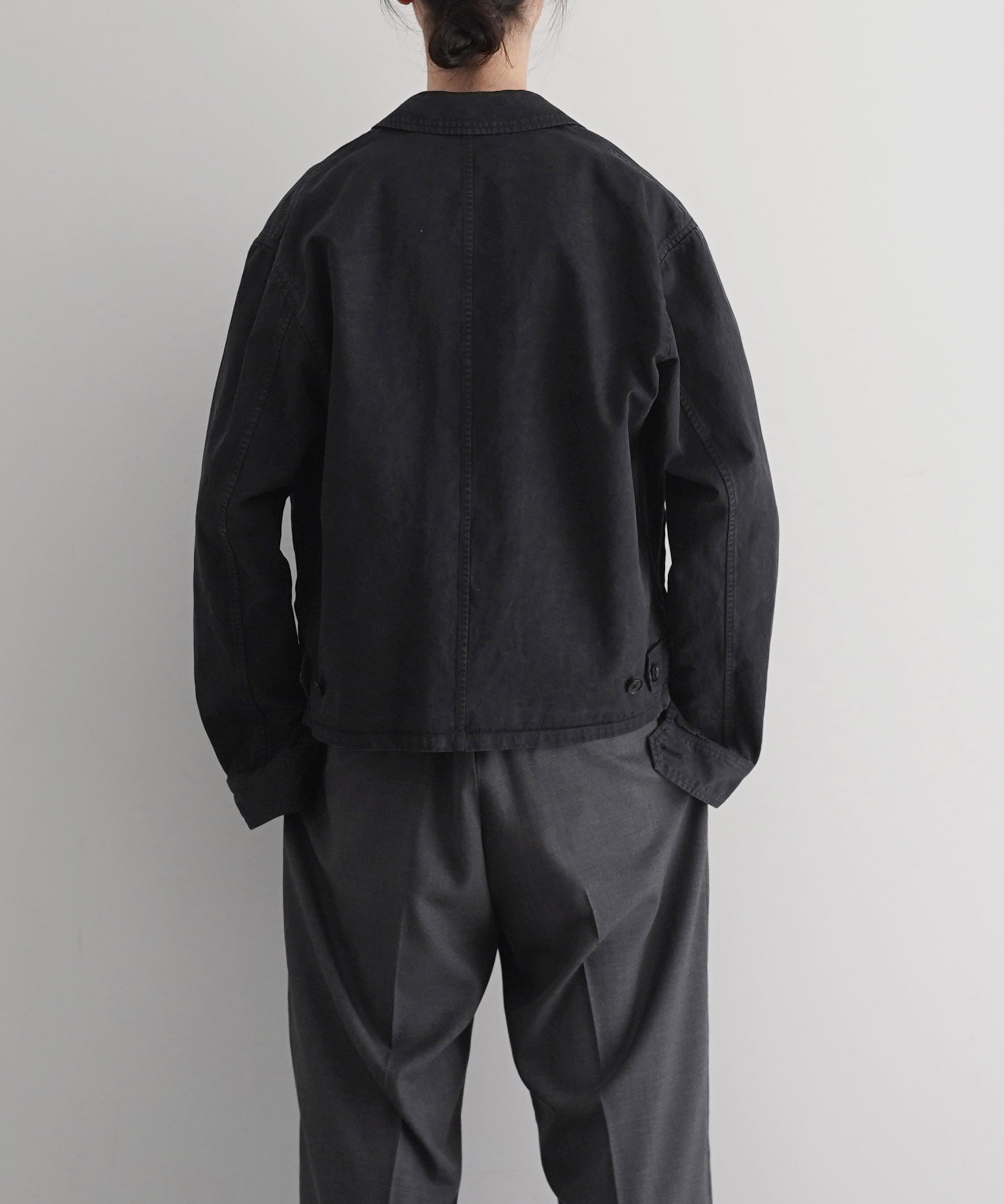 AURALEE Garment-dyed finx light chino blouson "BLACK"