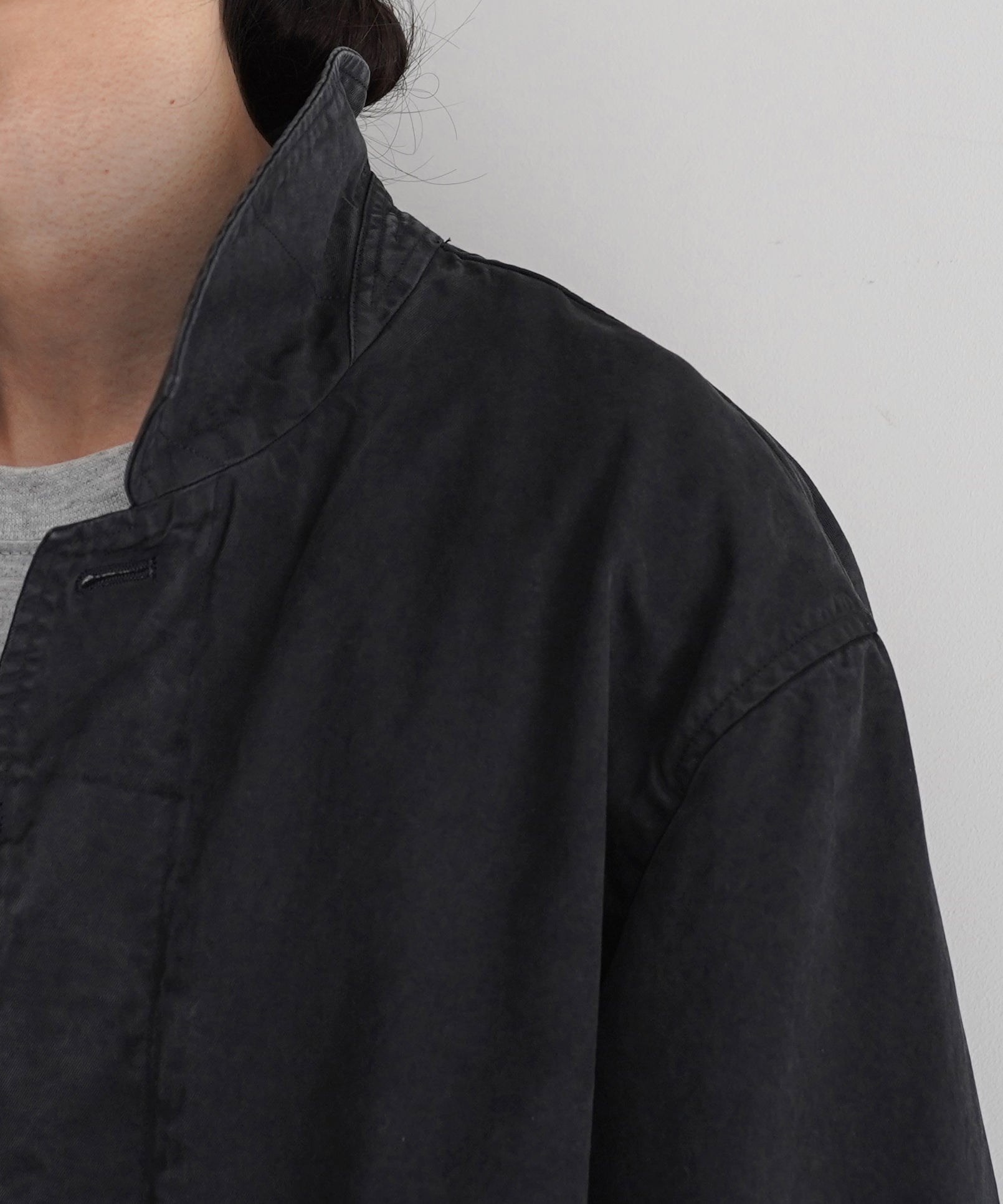AURALEE Garment-dyed finx light chino blouson "BLACK"
