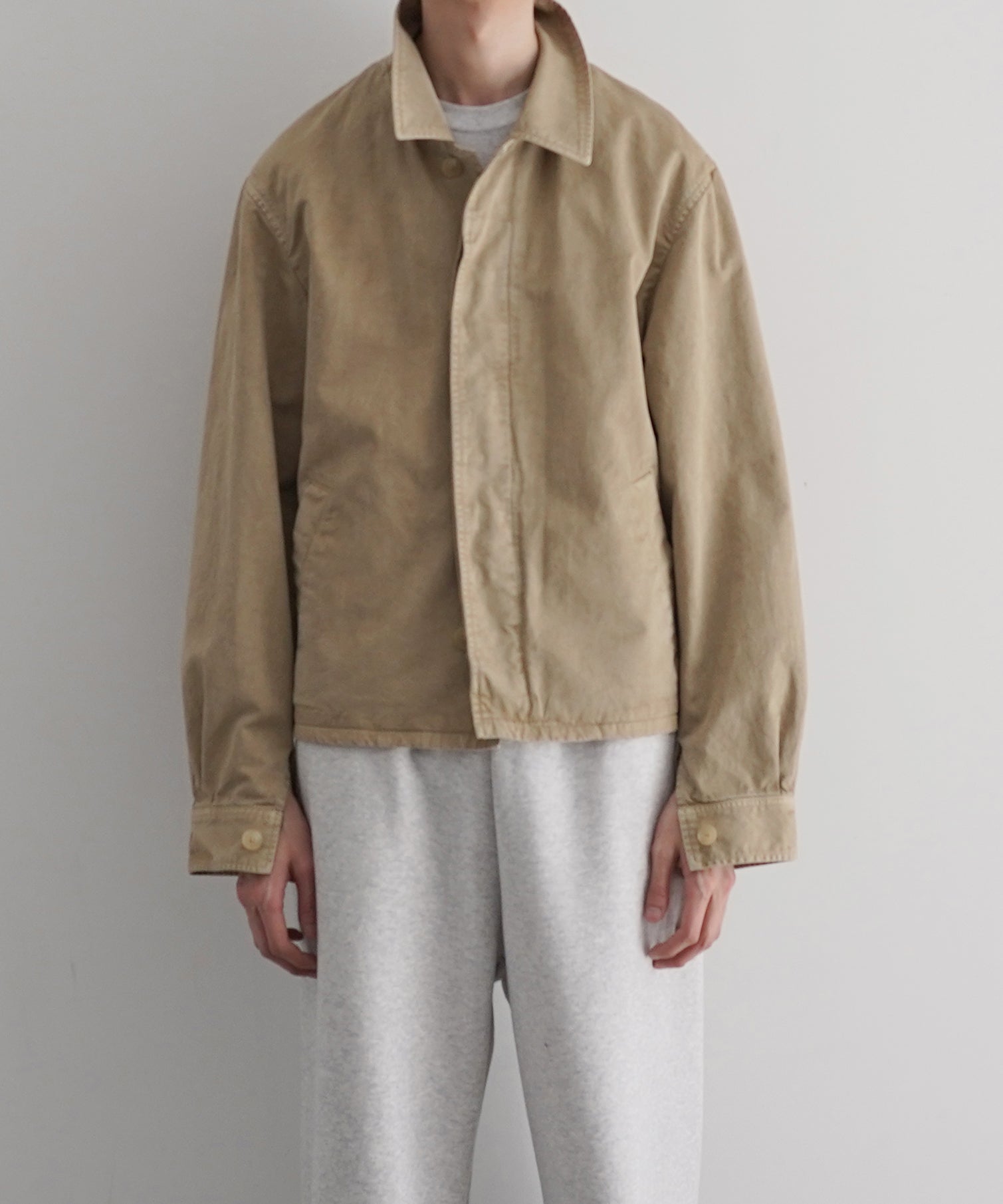 AURALEE Garment-dyed finx light chino blouson "BEIGE"