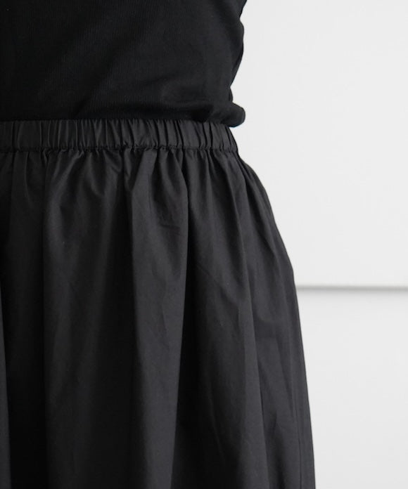 GANNI Cotton Poplin Maxi Flounce Skirt "Black"