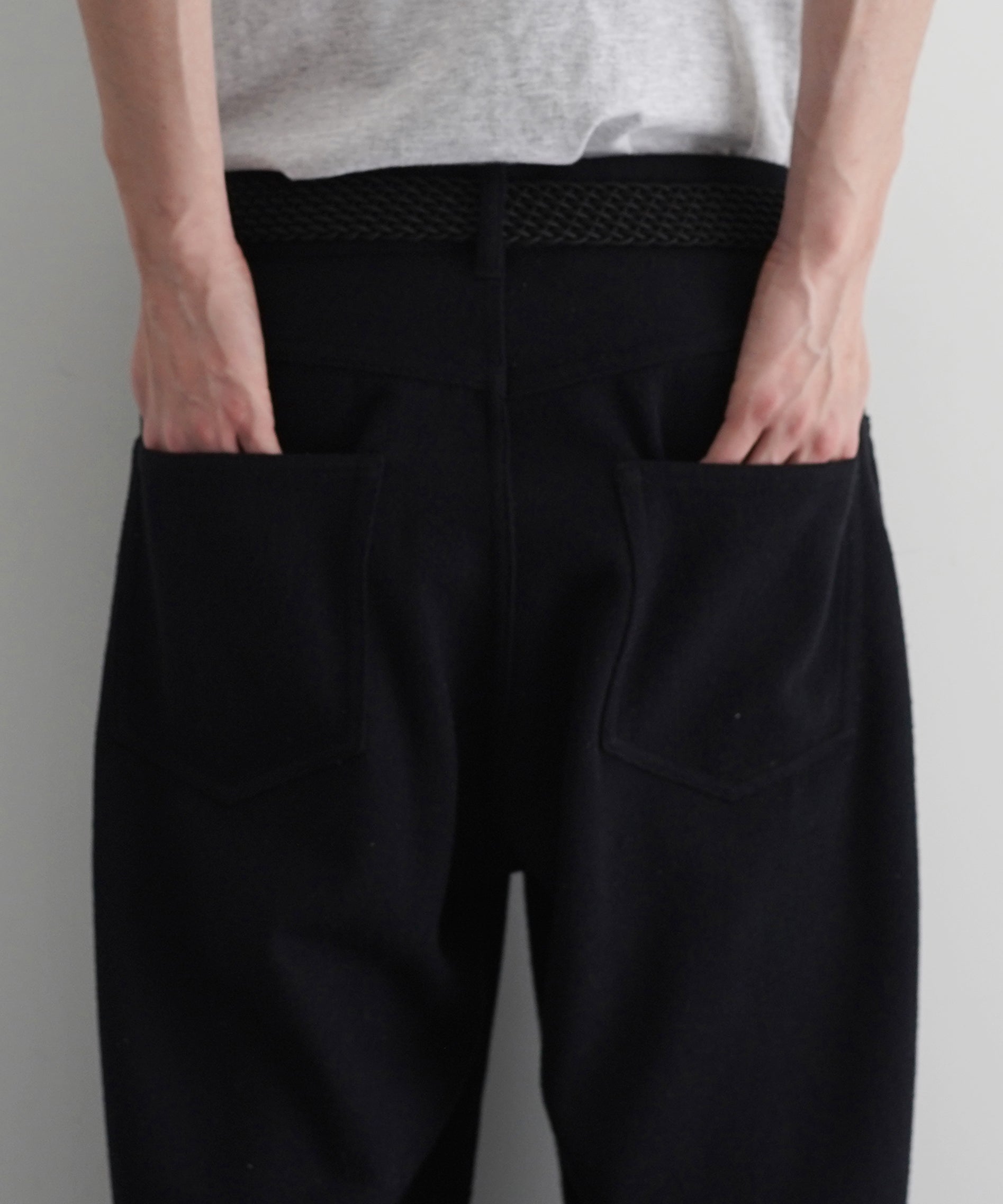 AURALEE Silk nep denim 5p wide pants "BLACK"