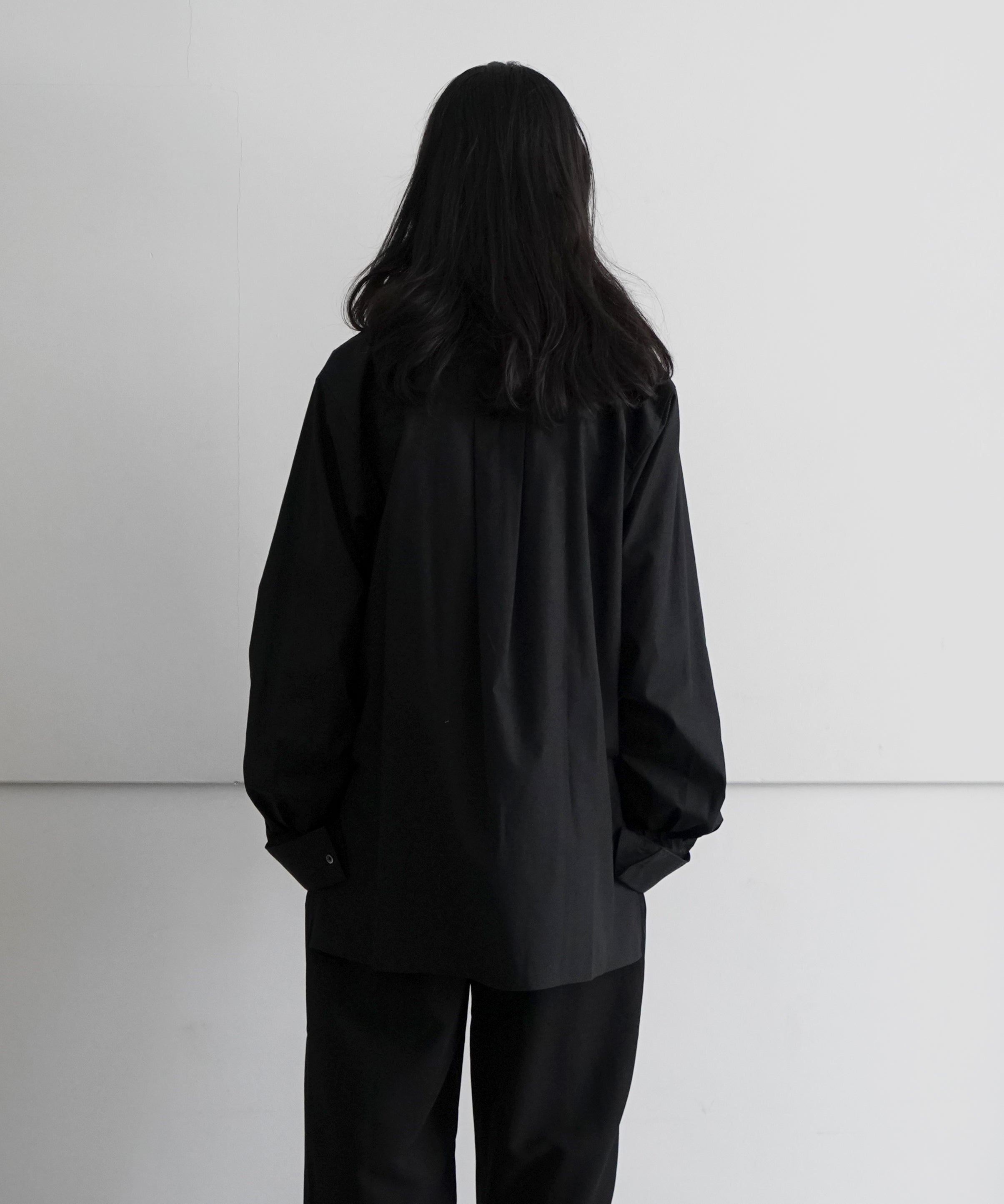 SOSHIOTSUKI KIMONO COLLAR SHIRT "BLACK"