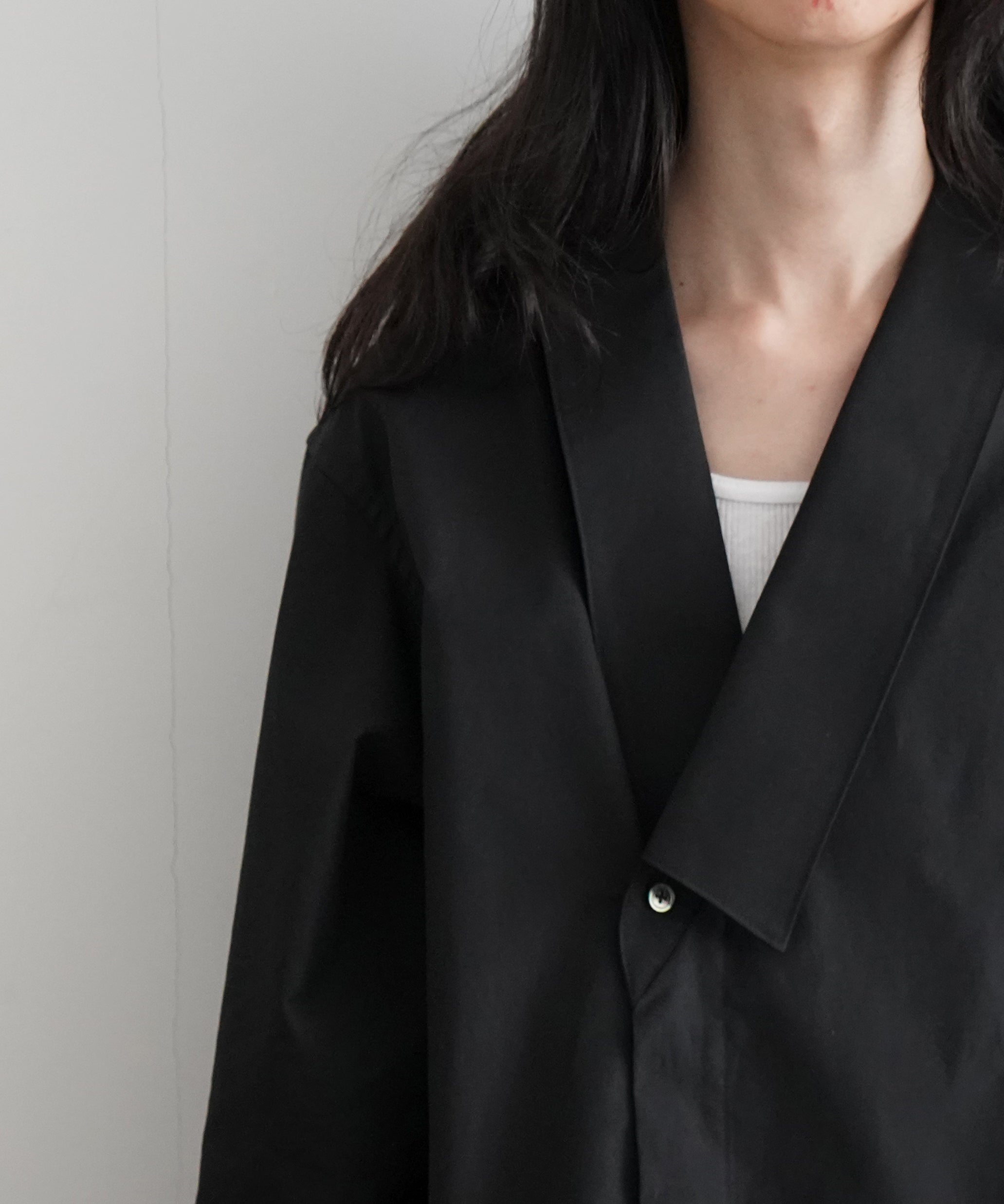 SOSHIOTSUKI KIMONO COLLAR SHIRT "BLACK"