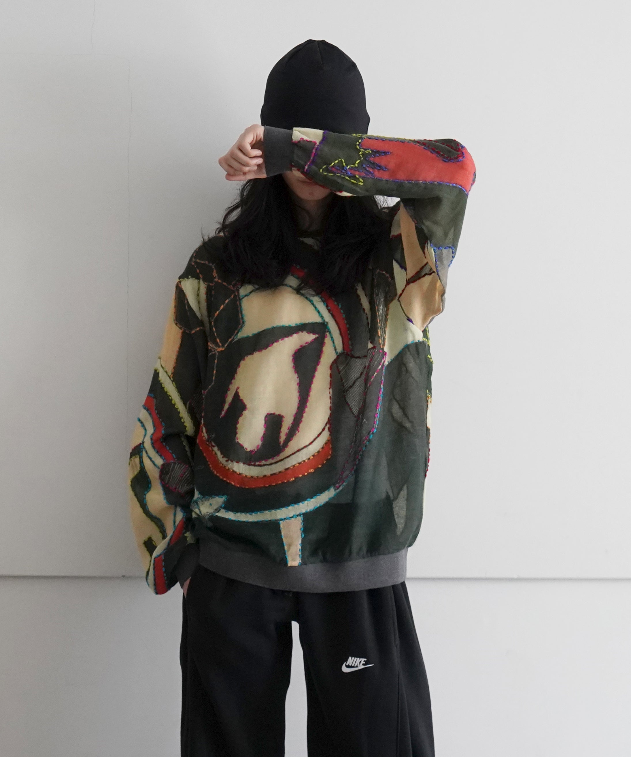 BLESS M-Sweater "MULTICOLOR/DARKGREEN"