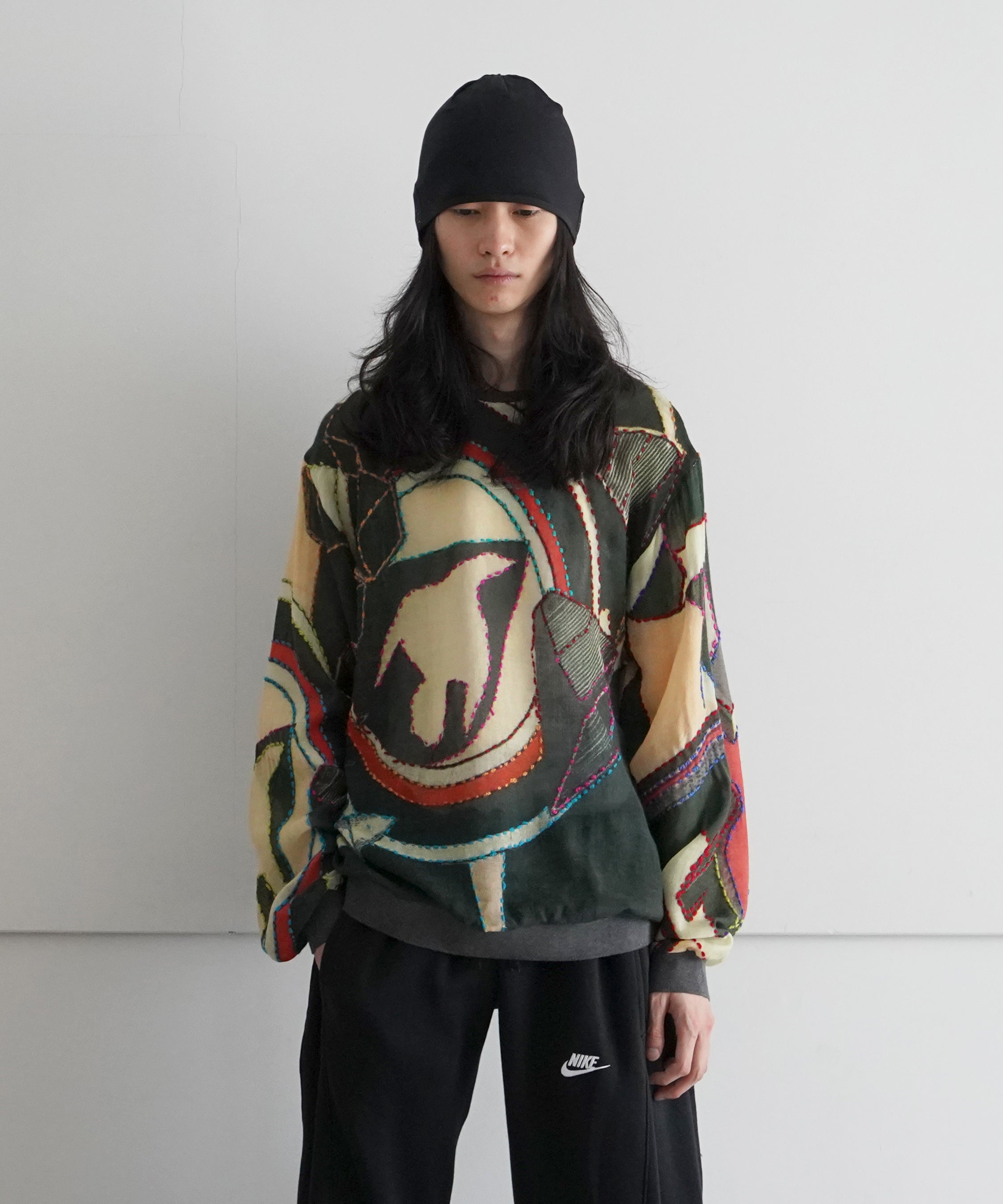 BLESS M-Sweater "MULTICOLOR/DARKGREEN"