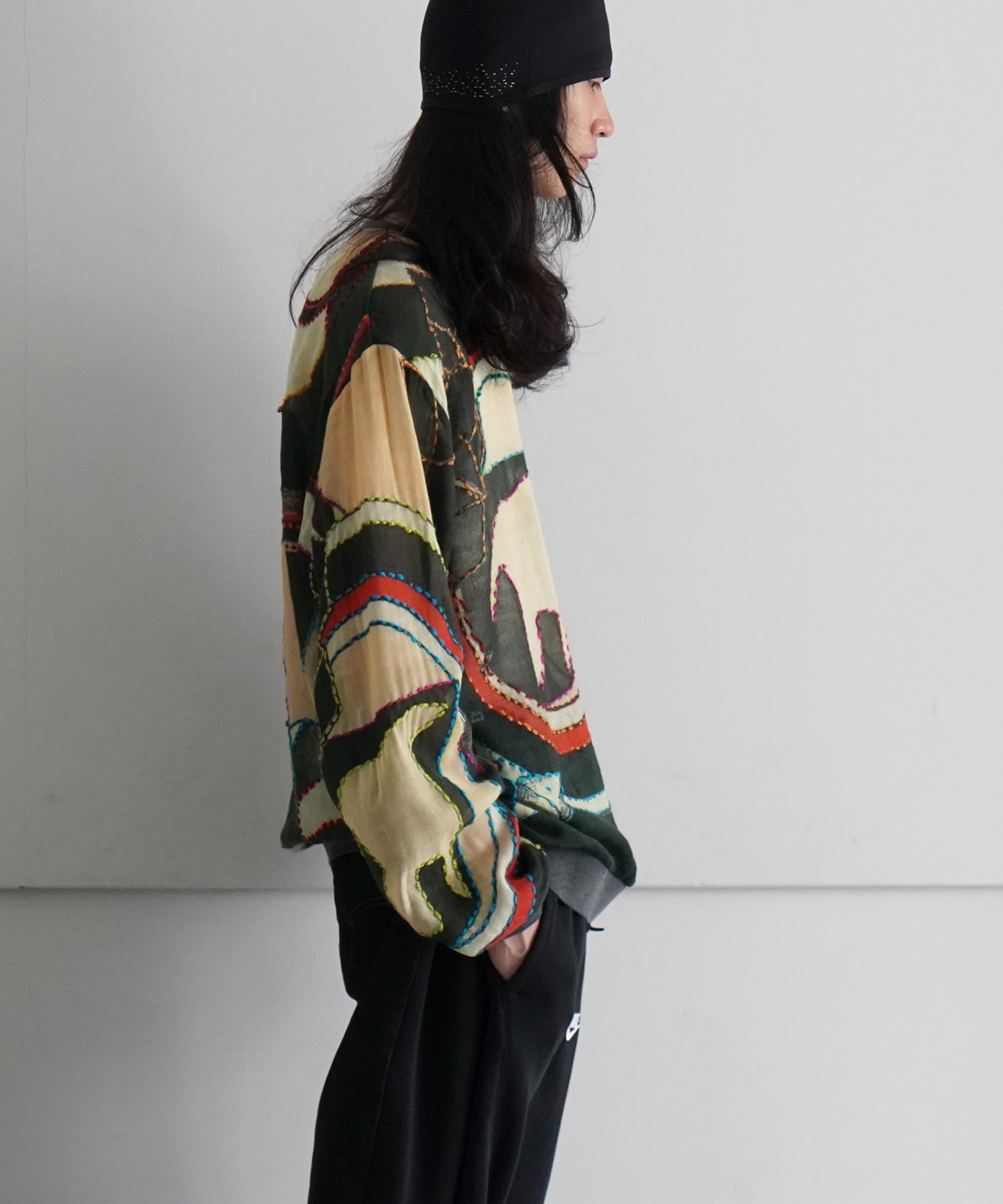 BLESS M-Sweater "MULTICOLOR/DARKGREEN"