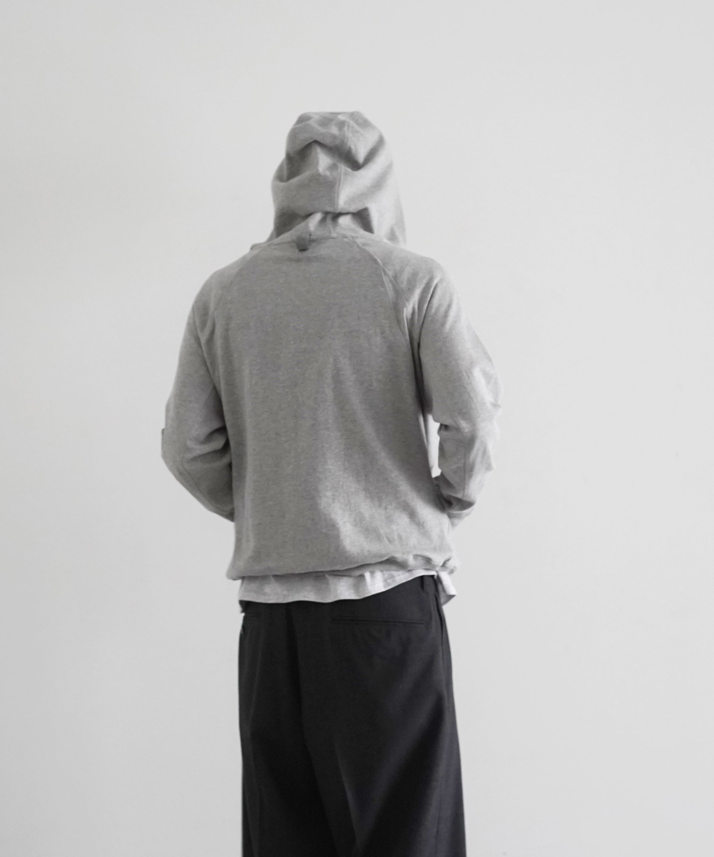 SAN SAN GEAR Sling zip-up hoodie "MELANGE GREY"