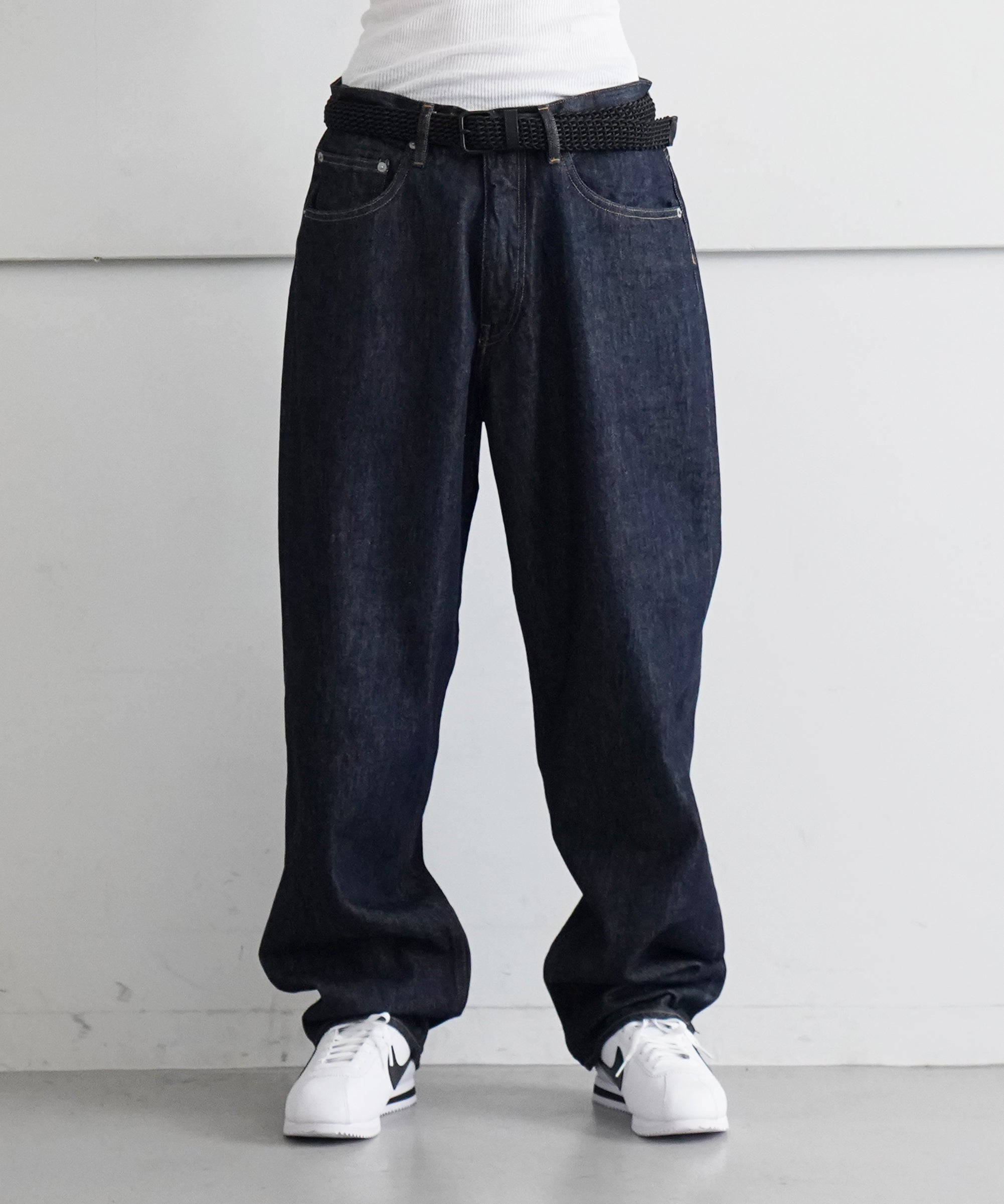 AURALEE HARD TWIST DENIM WIDE PANTS "INDIGO"