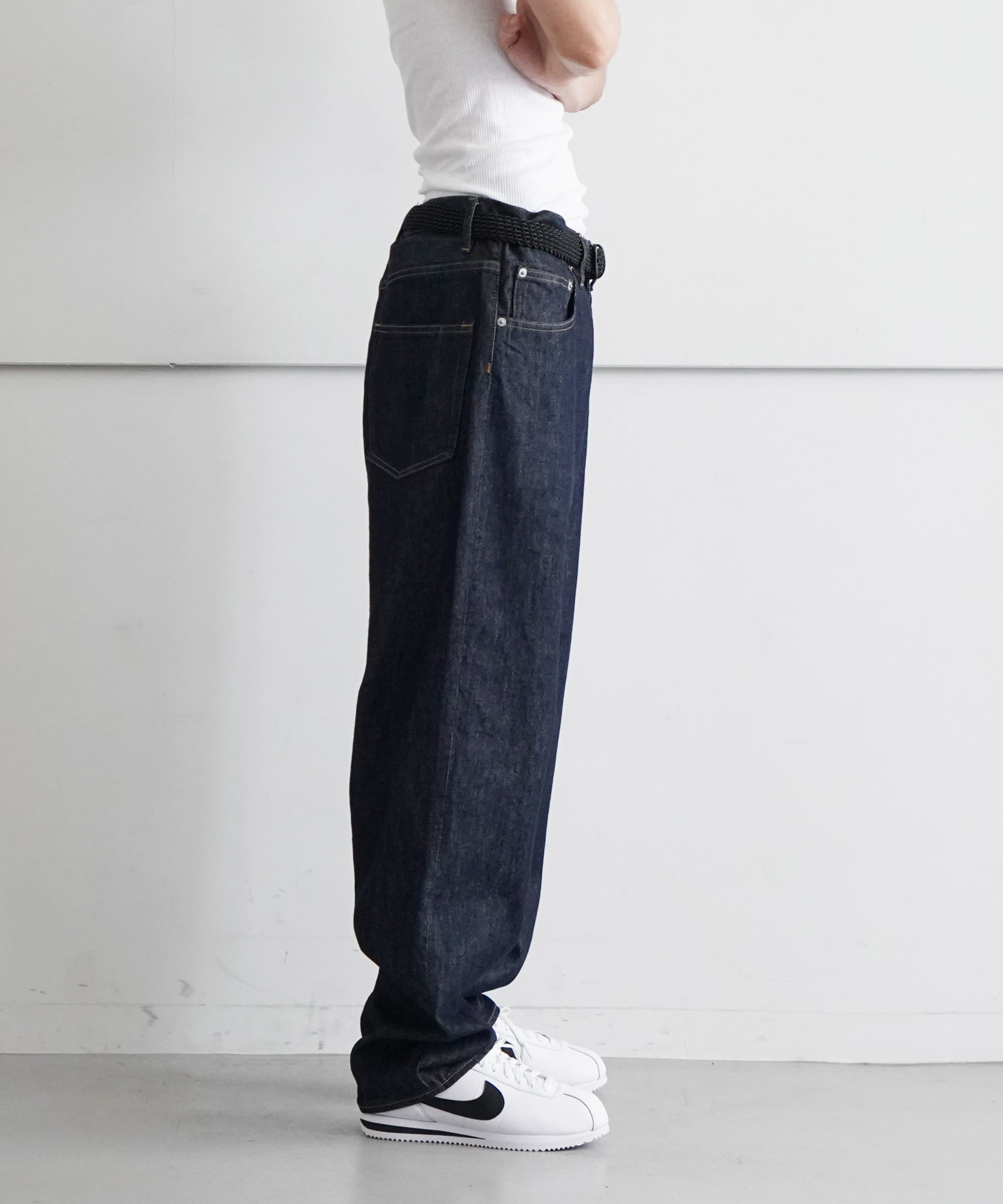 AURALEE HARD TWIST DENIM WIDE PANTS "INDIGO"