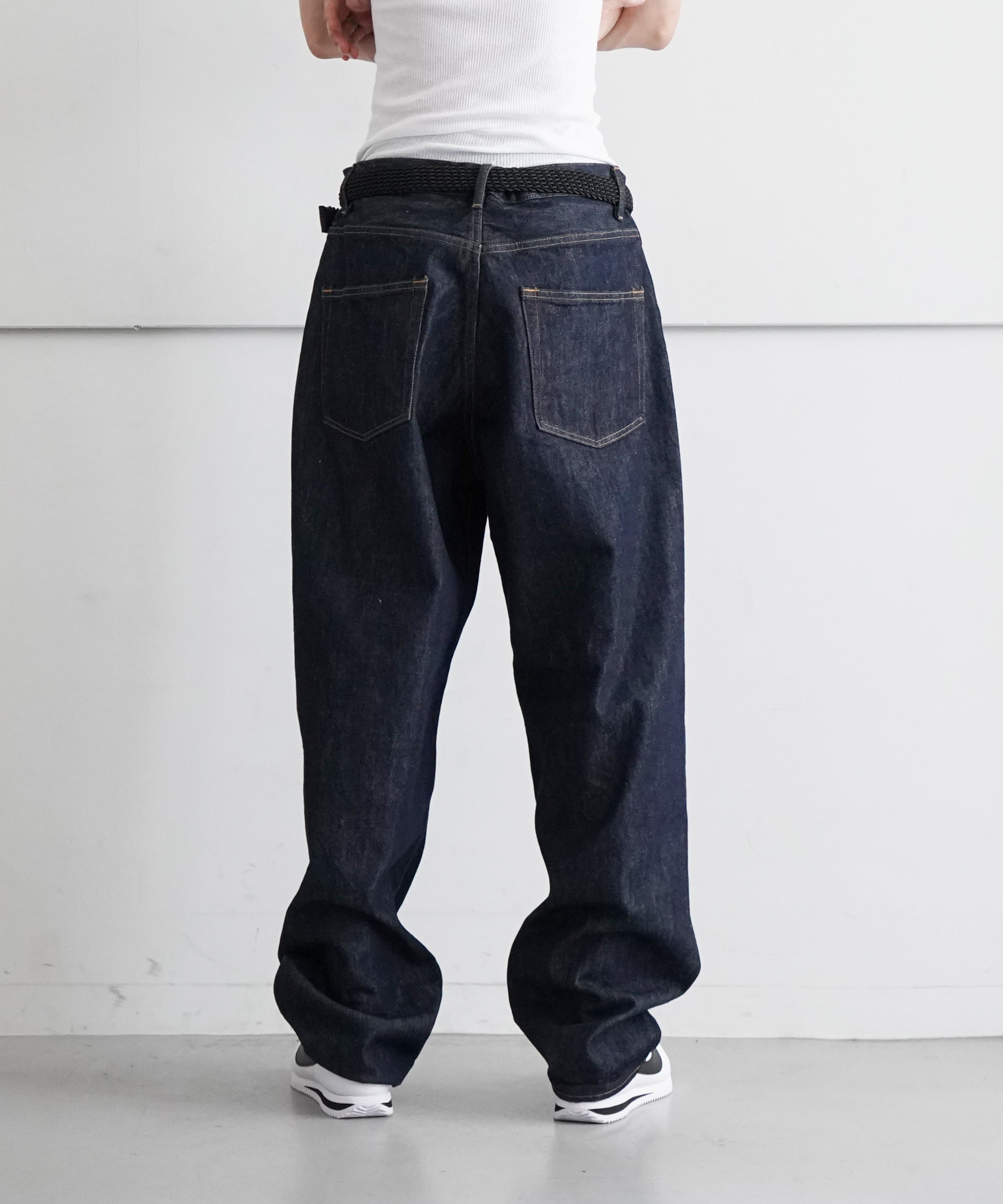 AURALEE HARD TWIST DENIM WIDE PANTS "INDIGO"