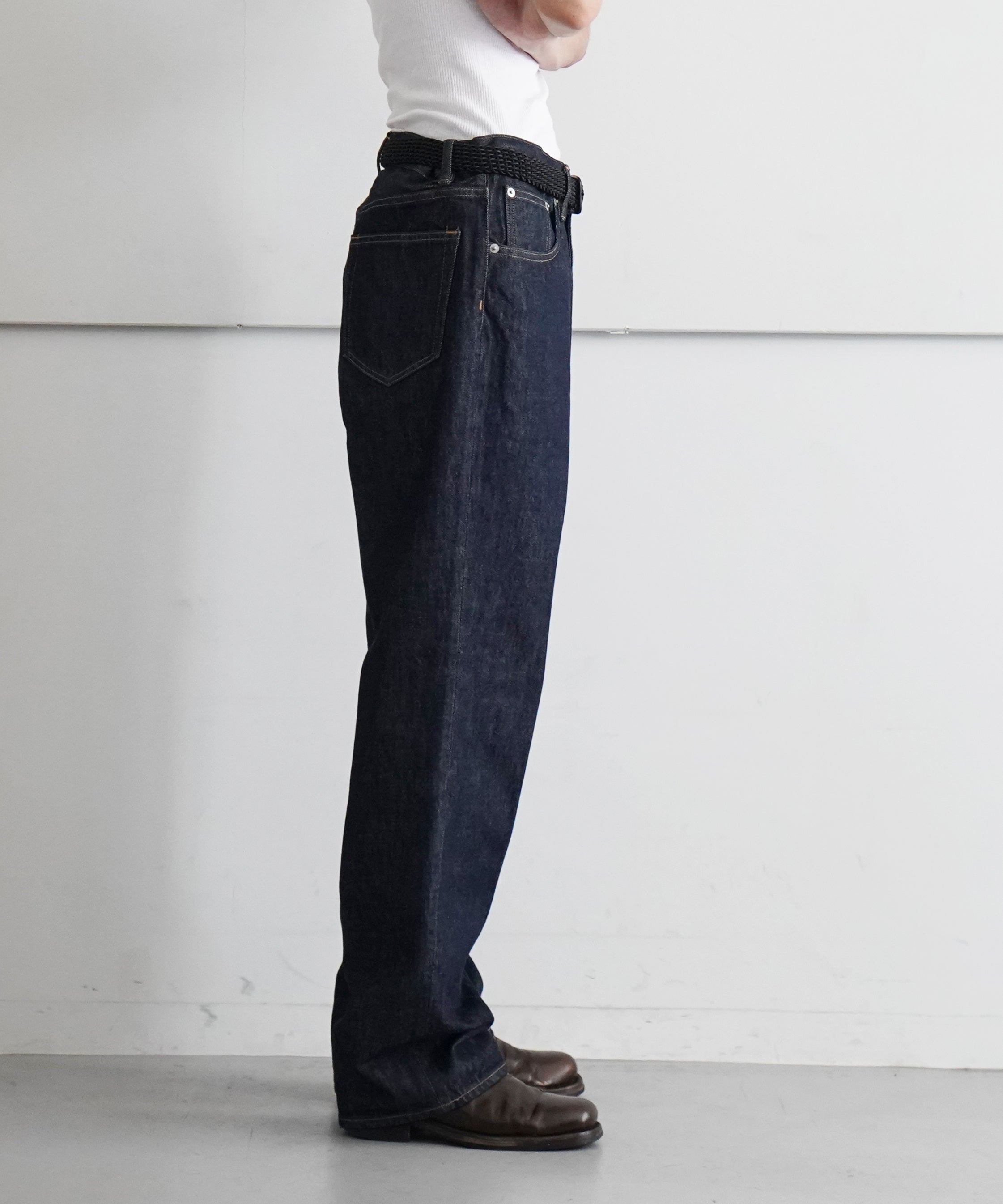 AURALEE HARD TWIST DENIM 5P PANTS "INDIGO"