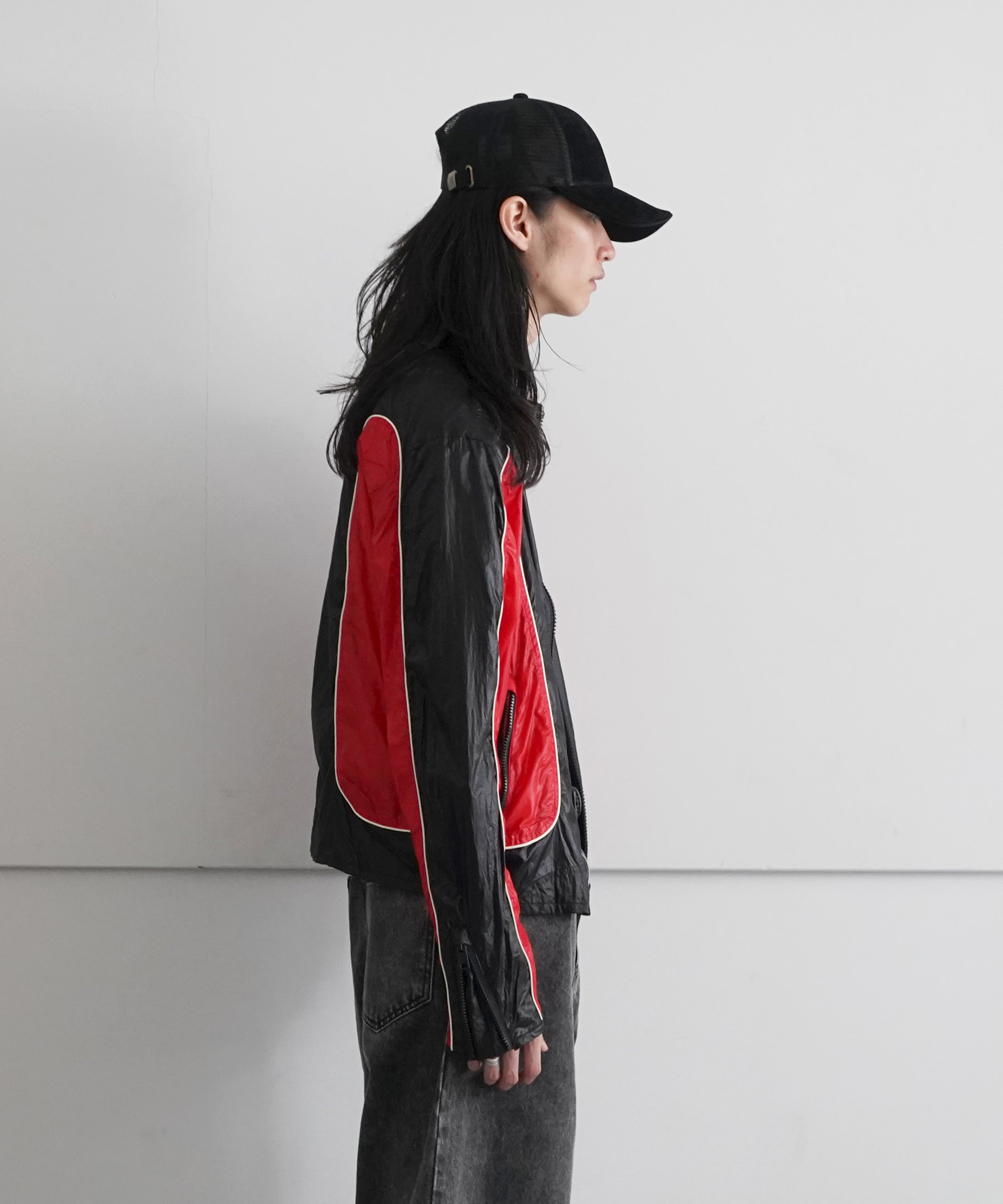 DIESEL Nylon jacket "BLACK/RED"