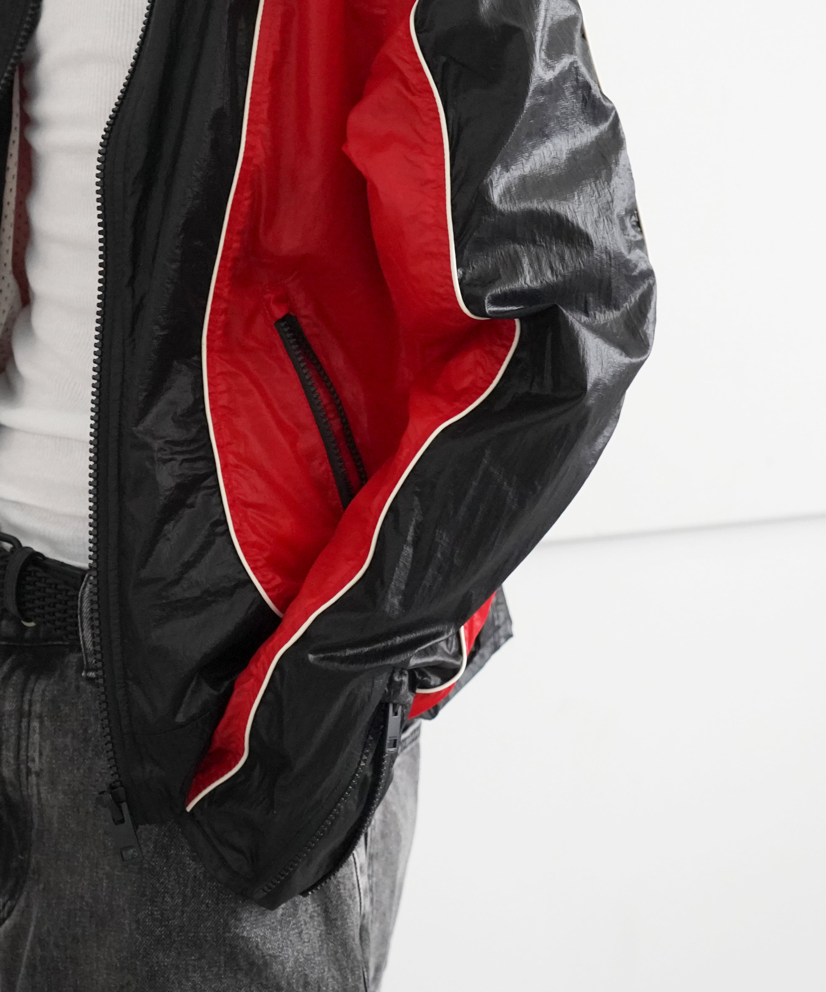 DIESEL Nylon jacket "BLACK/RED"