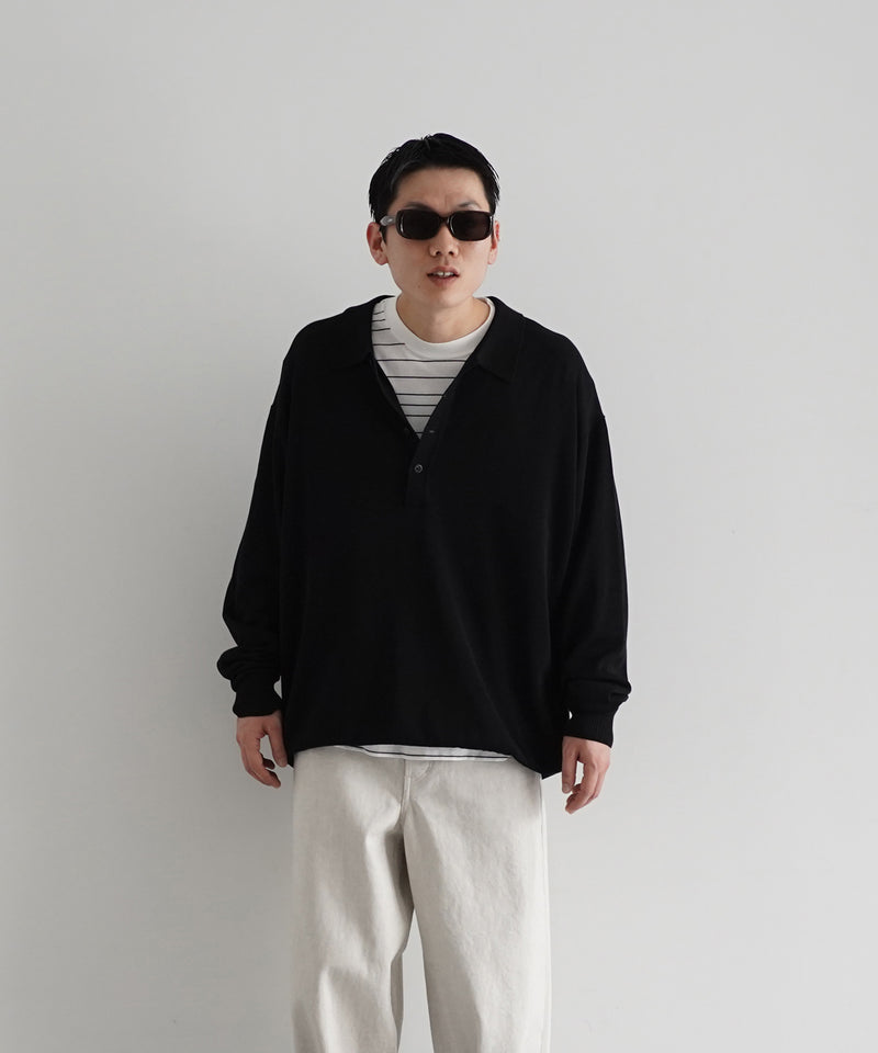 【EXCLUSIVE】crepuscule L/s polo "WINE"