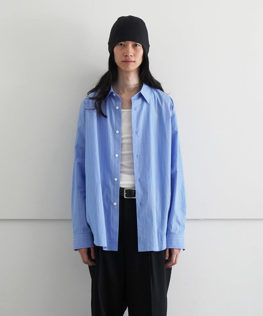 AURALEE【オーラリー】suvin high count cloth stripe shirt 