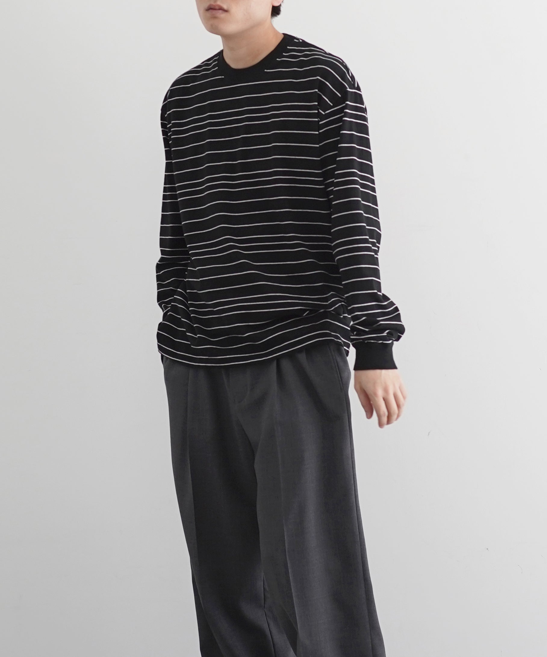 UNUSED Us2544 border long sleeve t-shirt "ECRU"