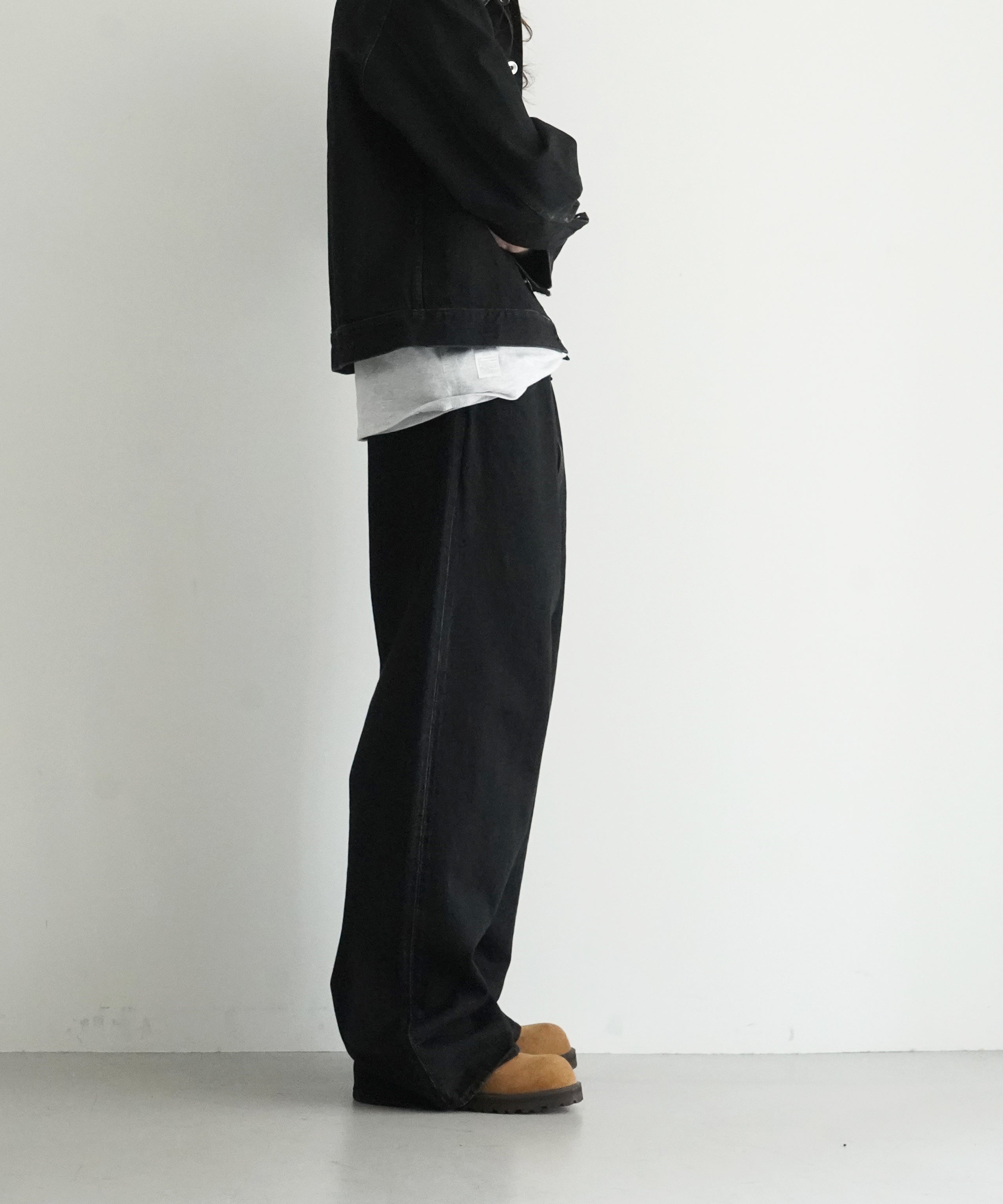 ensou. Wide big-e 4pk jeans-washed "BLACK"