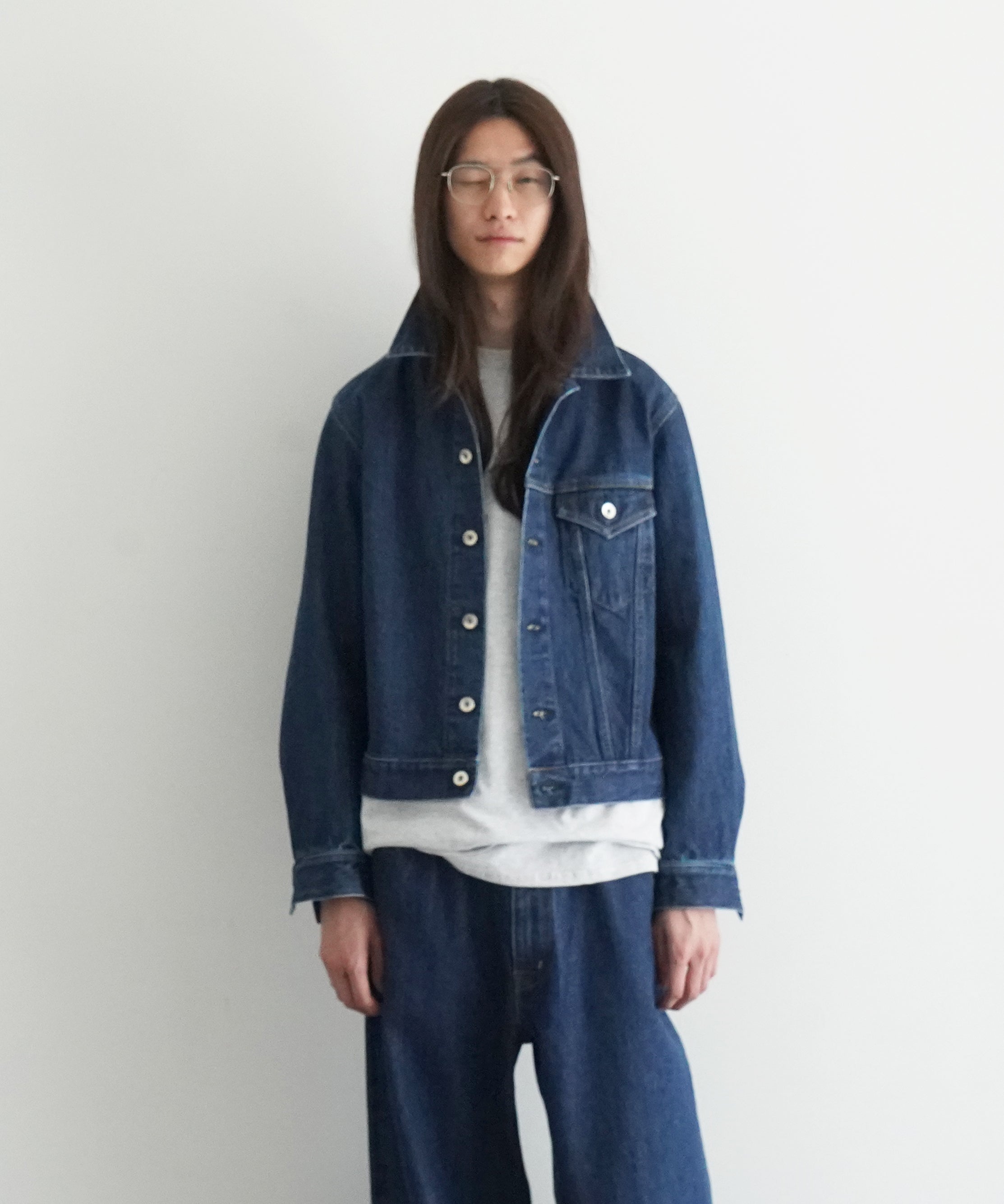 ensou. Erased jean jacket-washed "INDIGO"