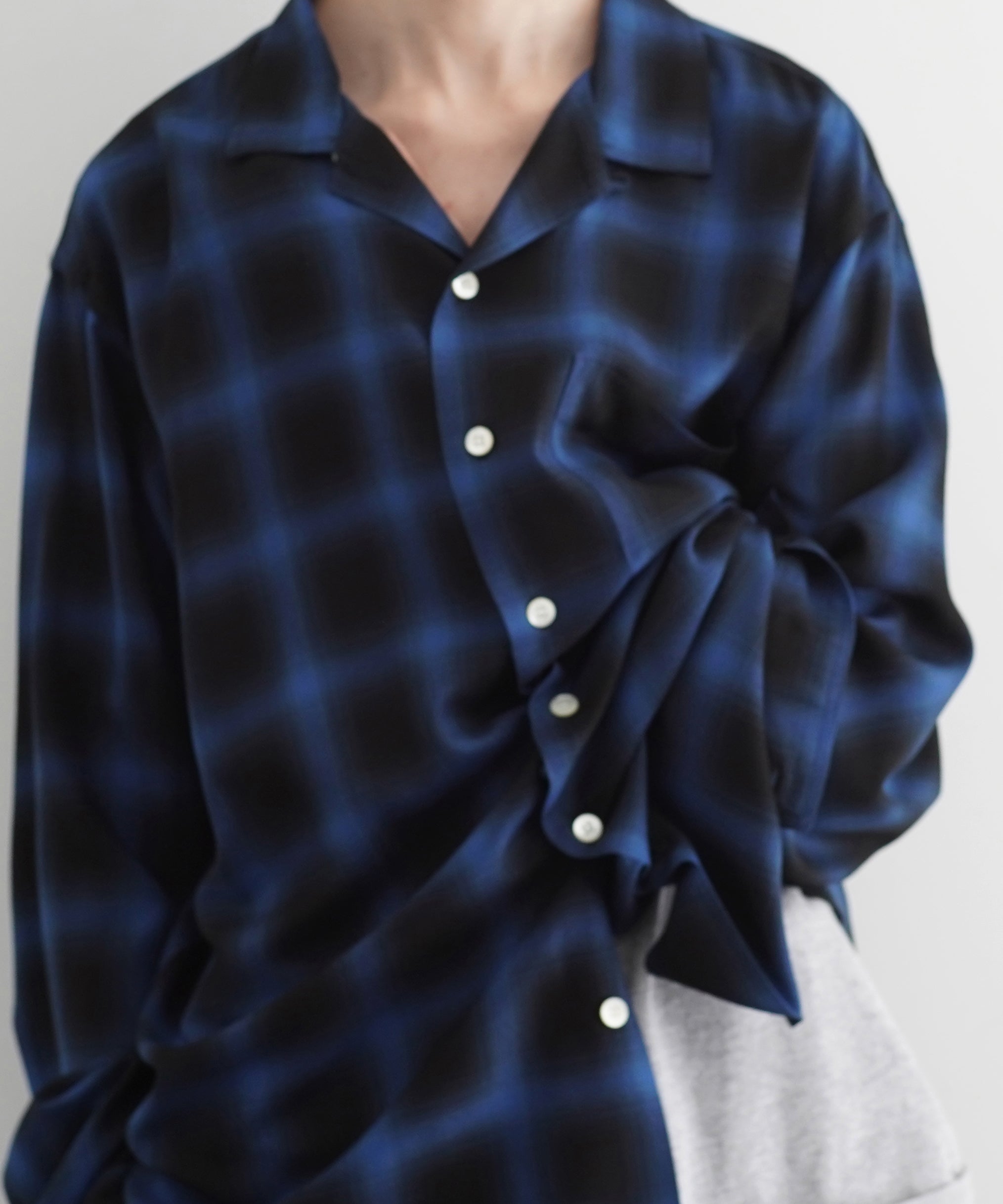 COTTON PAN Soho l/s オンブレシャツ "BLUE×BLACK"