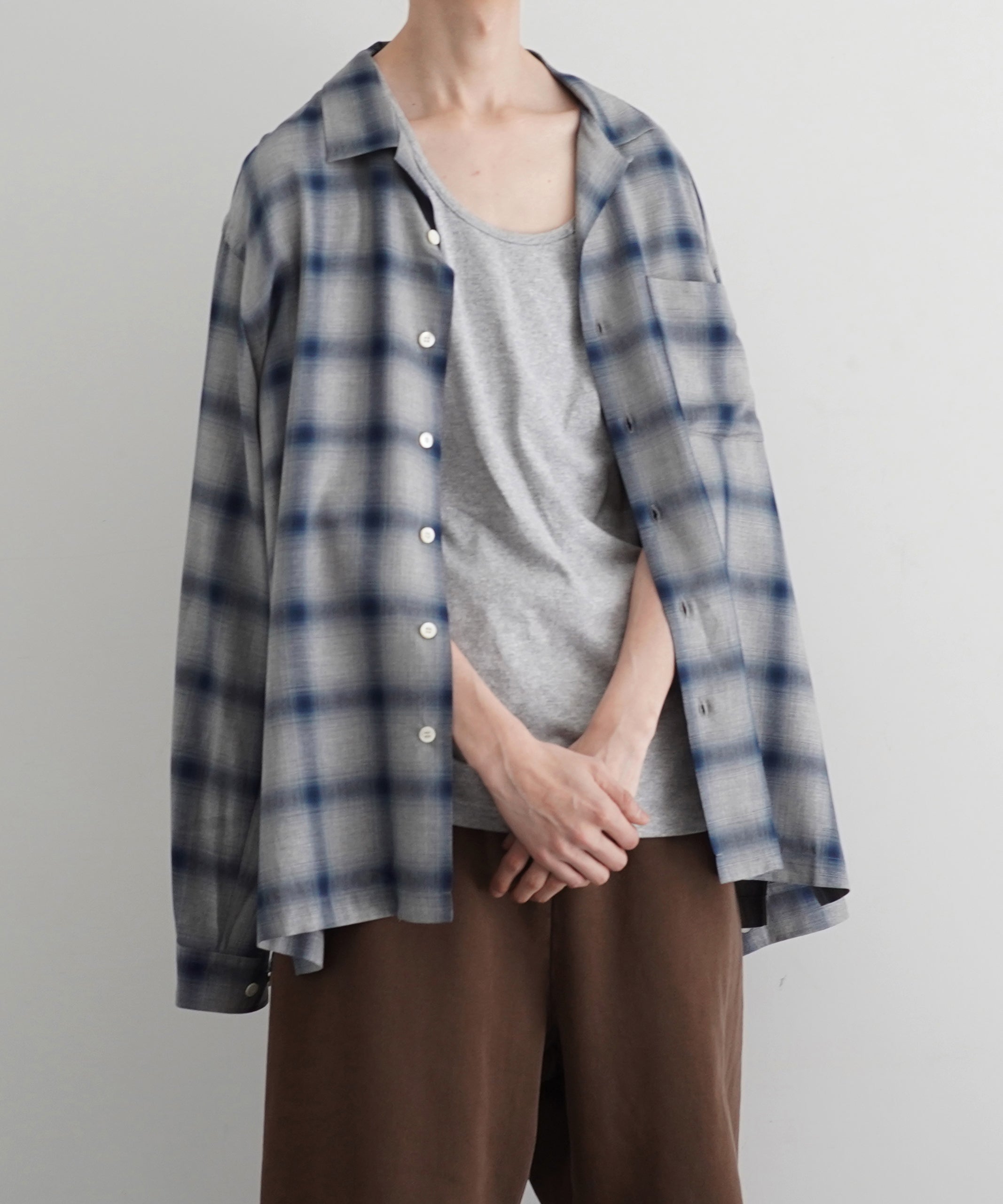 COTTON PAN Soho l/s オンブレシャツ "BLUE"