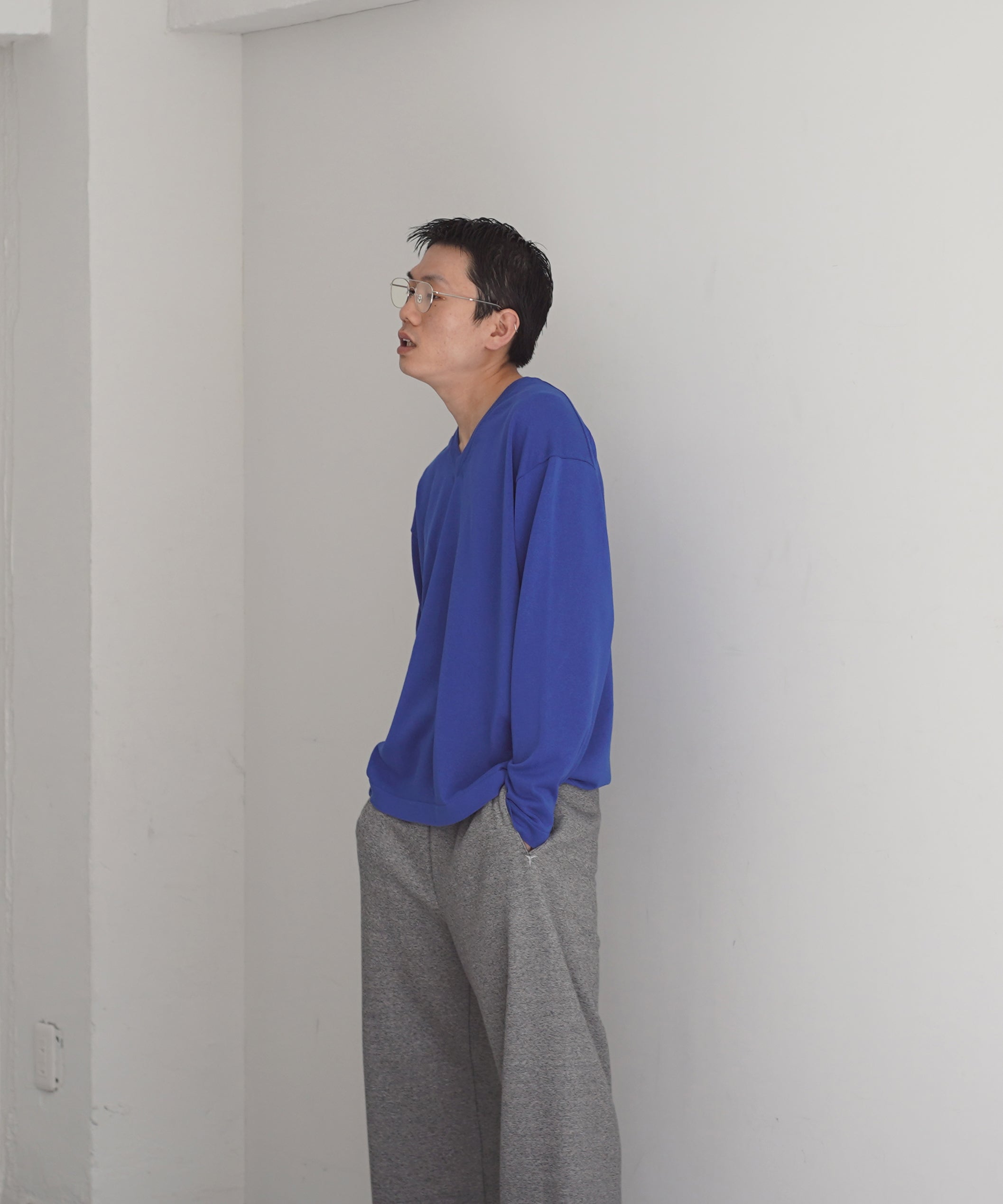 【EXCLUSIVE】crepuscule Washi v/n pullover "BLUE"