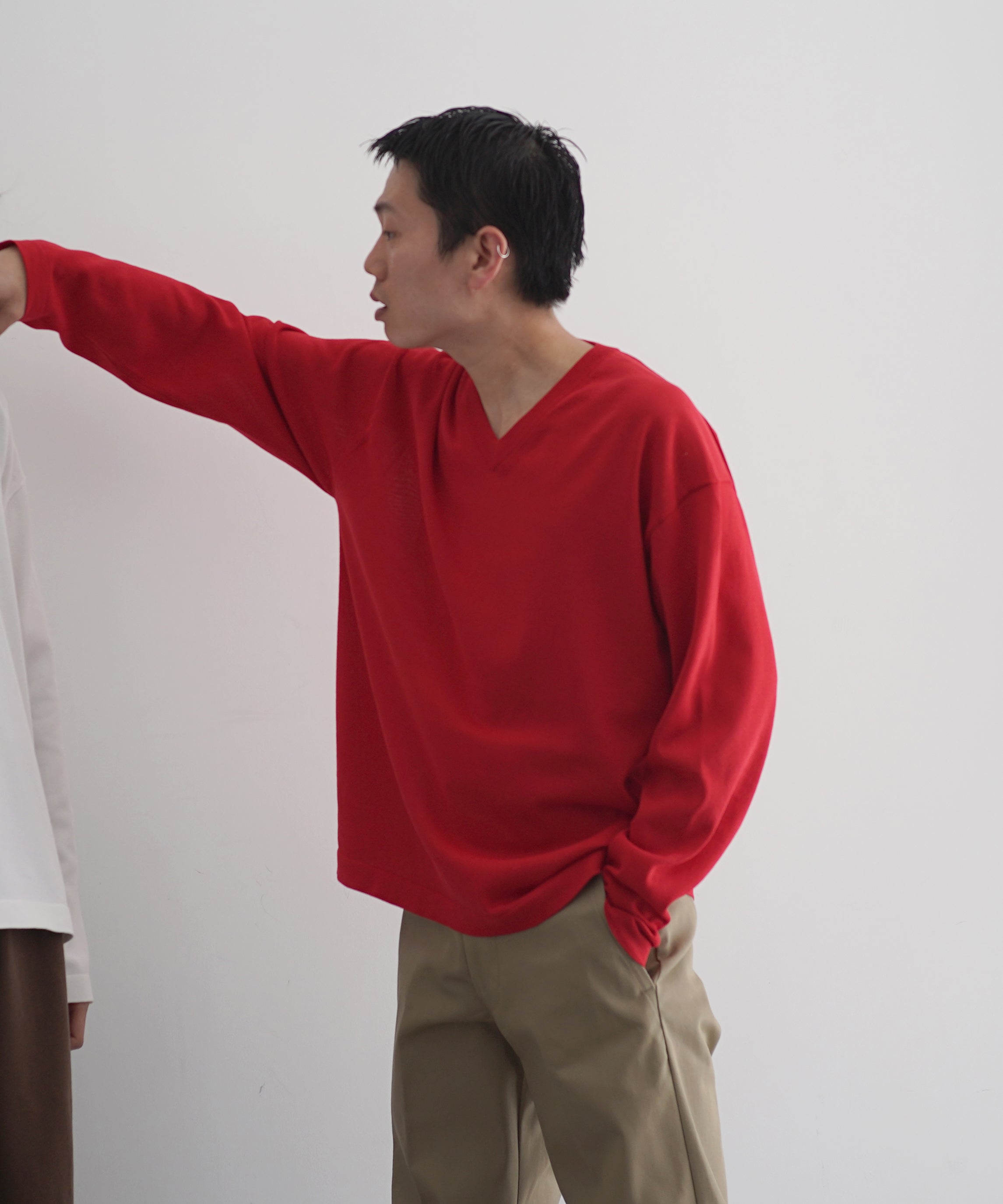 【EXCLUSIVE】crepuscule Washi v/n pullover "RED"