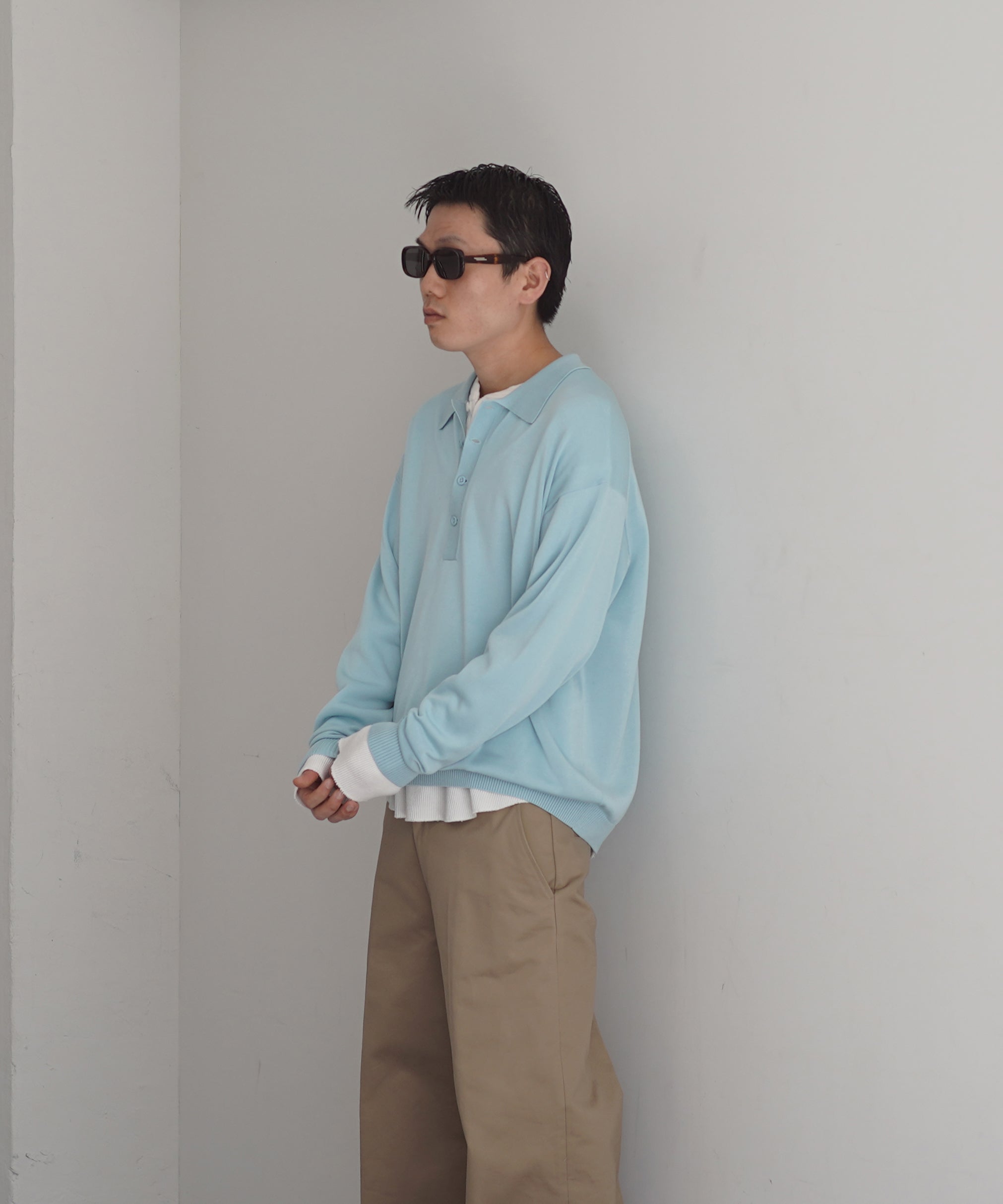 【EXCLUSIVE】crepuscule L/s polo "SAX"