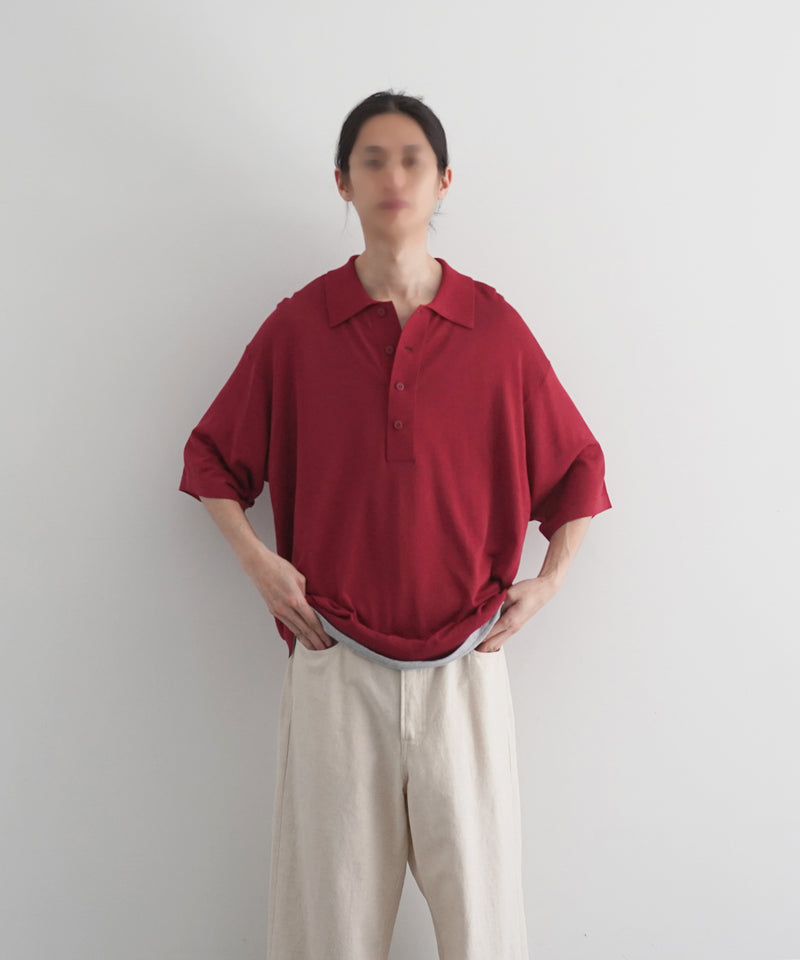 【EXCLUSIVE】crepuscule S/s polo "SAX"