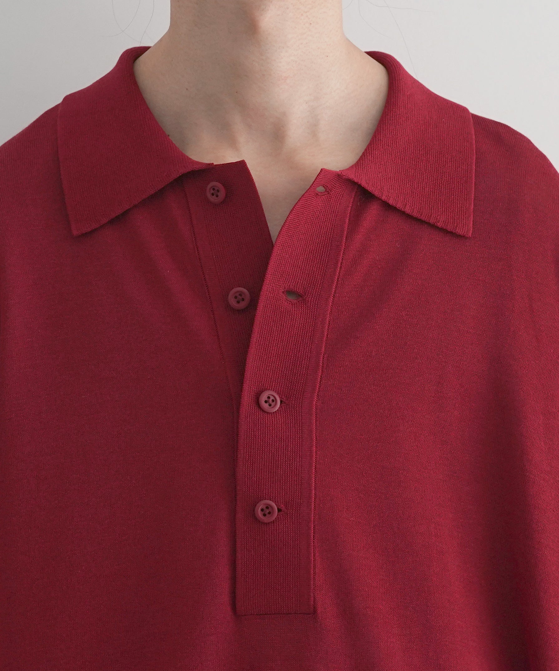 【EXCLUSIVE】crepuscule S/s polo "WINE"