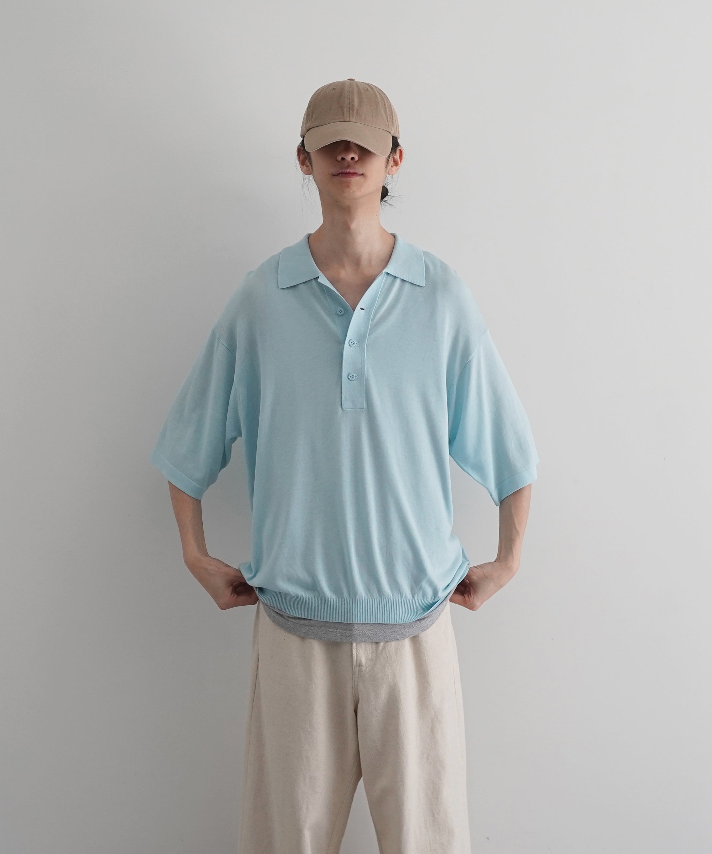 【EXCLUSIVE】crepuscule S/s polo "SAX"