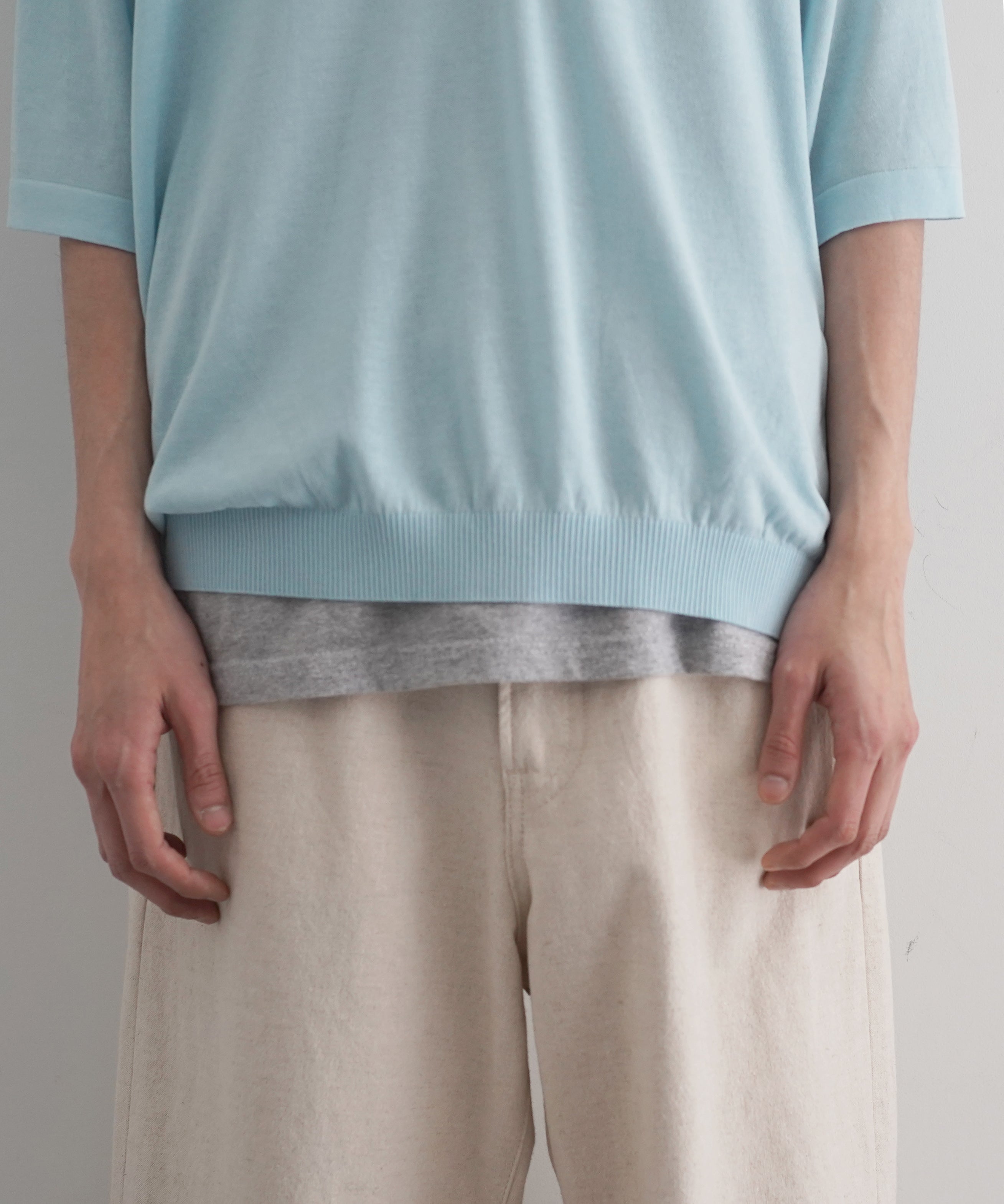 【EXCLUSIVE】crepuscule S/s polo "SAX"