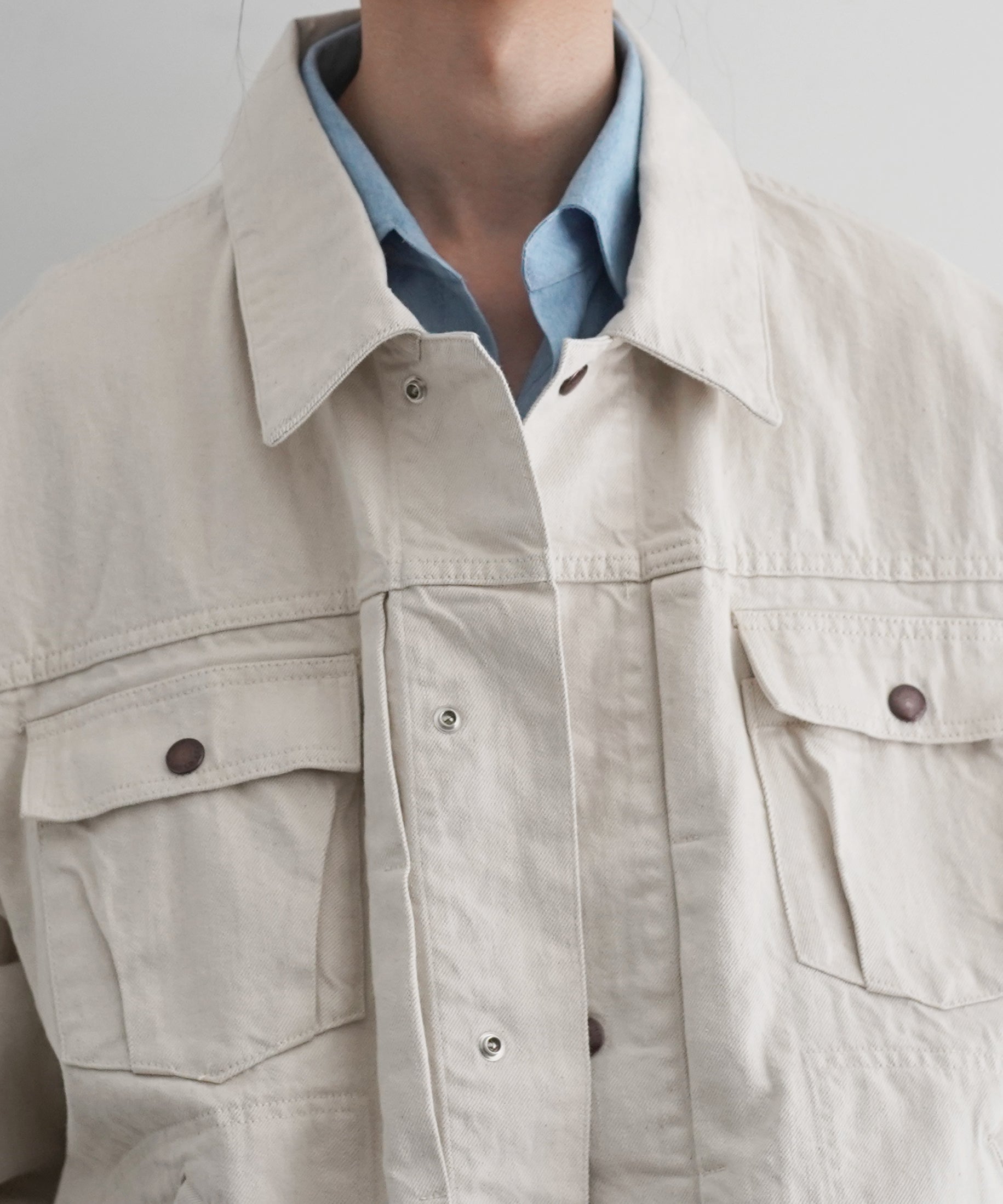 UNUSED Us2535 wide denim jacket "NATURAL"
