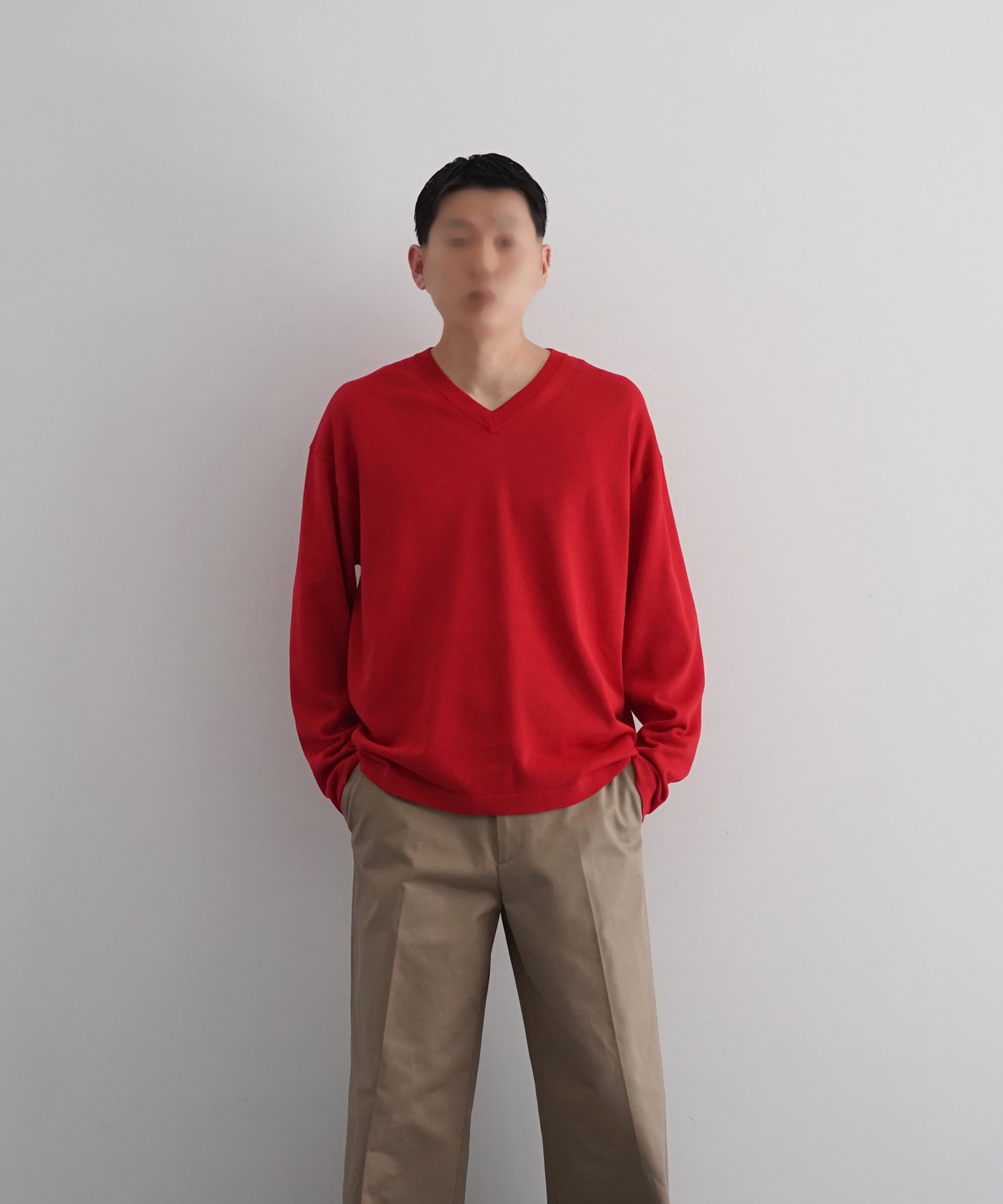 【EXCLUSIVE】crepuscule Washi v/n pullover "RED"