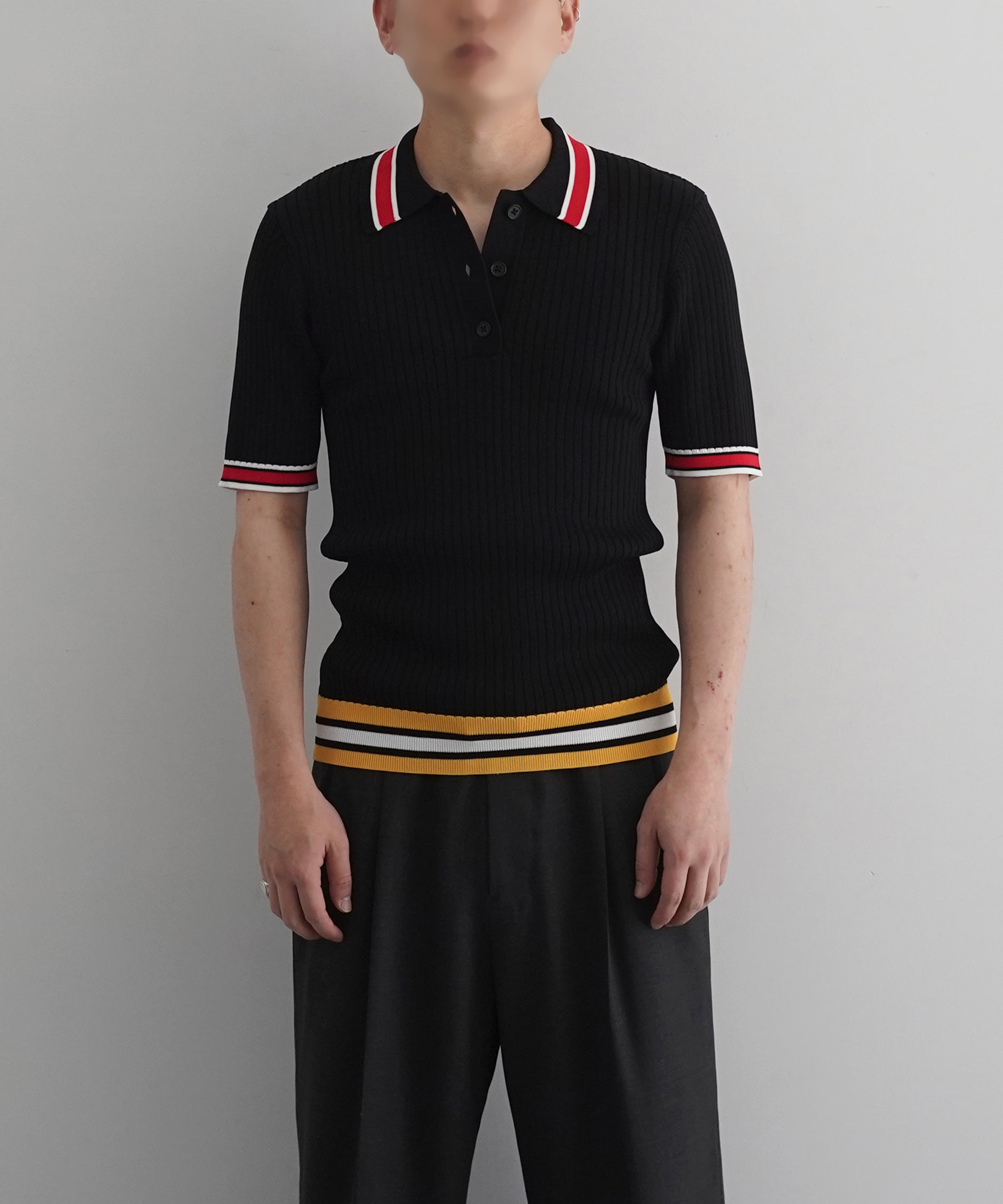 entire studios Ribbed polo "COBALT"