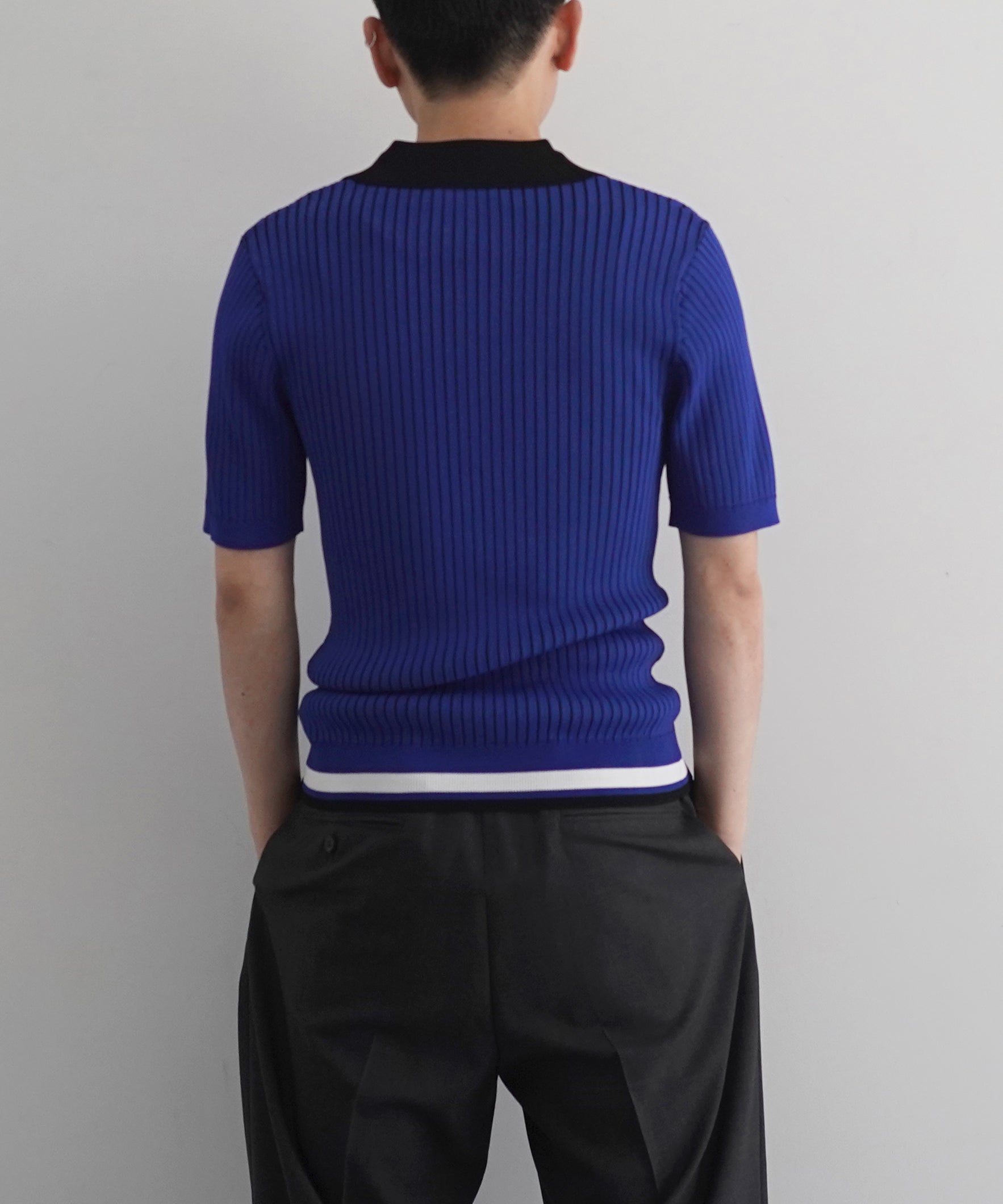 entire studios【エンタイアスタジオ】メンズ 半袖ポロシャツ Ribbed