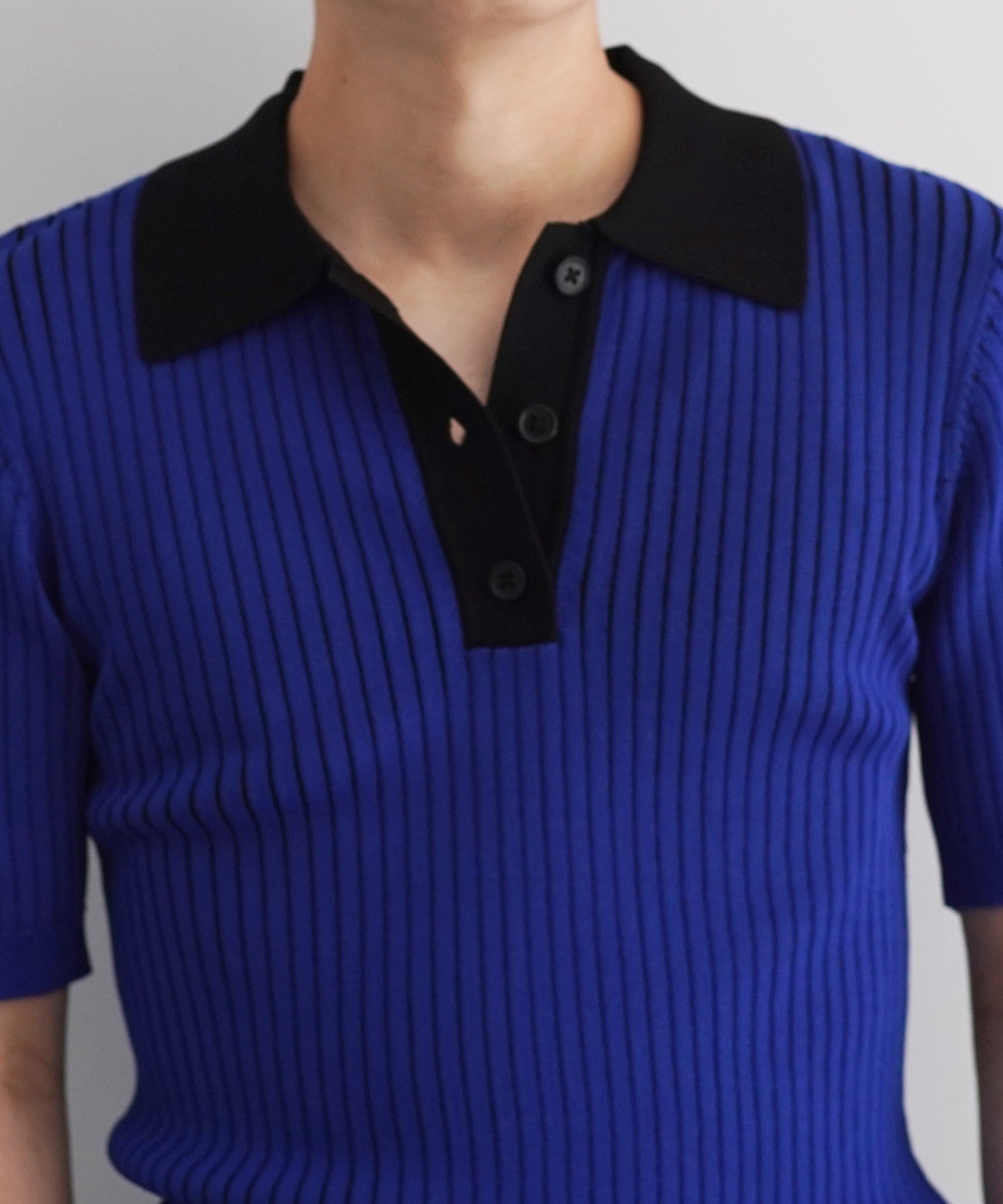 entire studios Ribbed polo "COBALT"