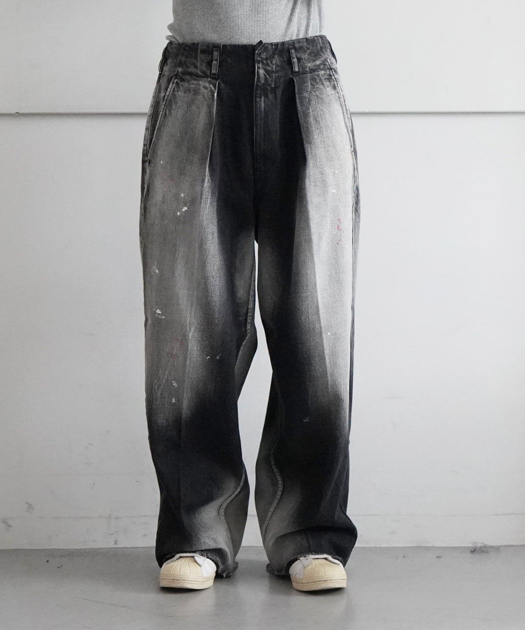 saby【サバイ】tuck baggy type02 - 11oz bingo denim - sun fade 