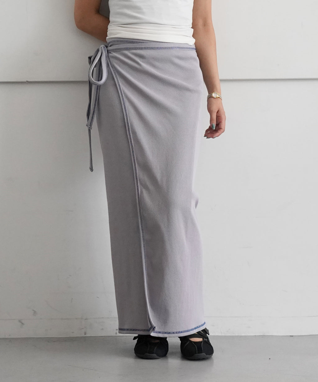BASERANGE【ベースレンジ】garble wrap skirt 