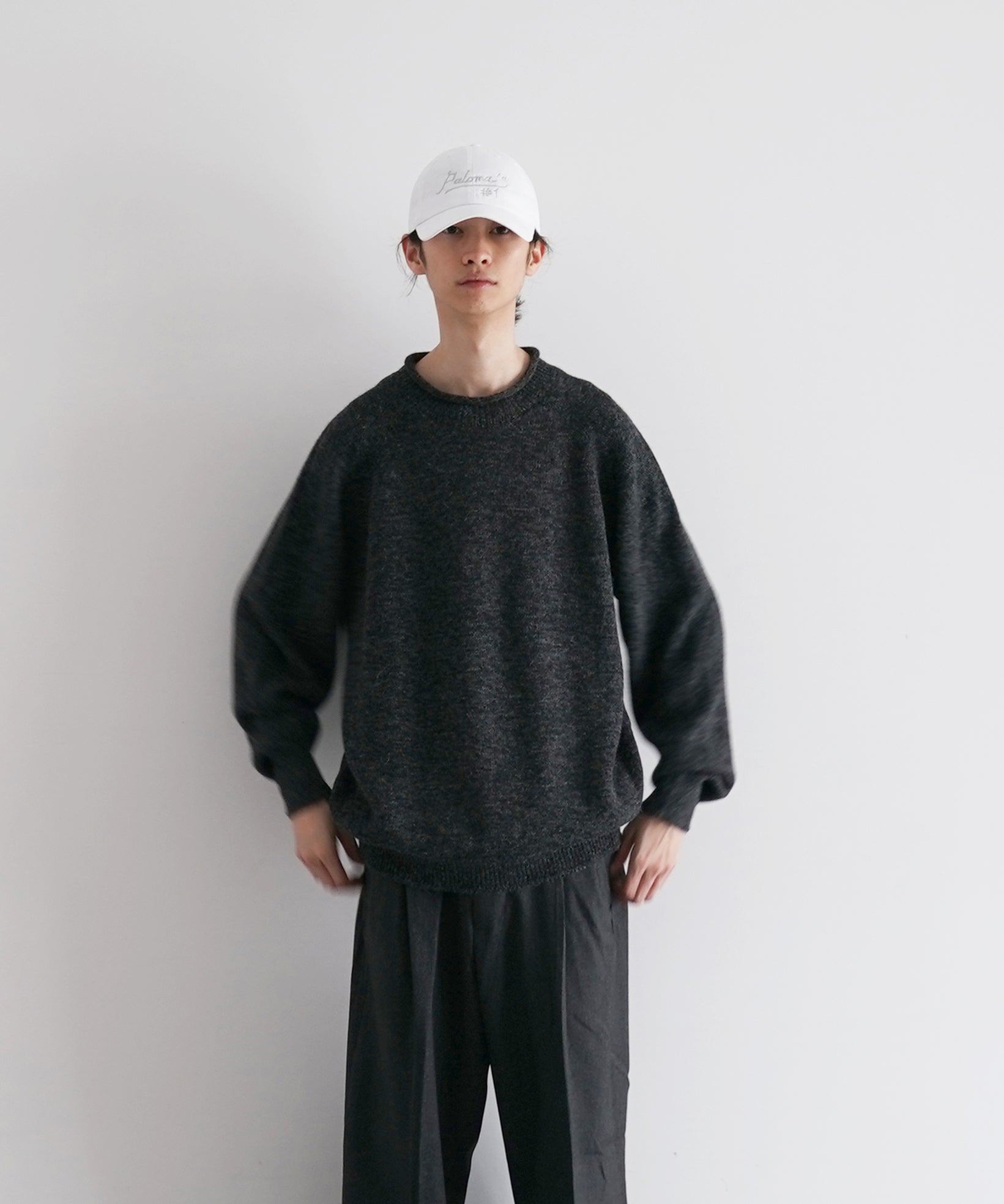 crepuscule W/g alpaca pullover "BLACK"