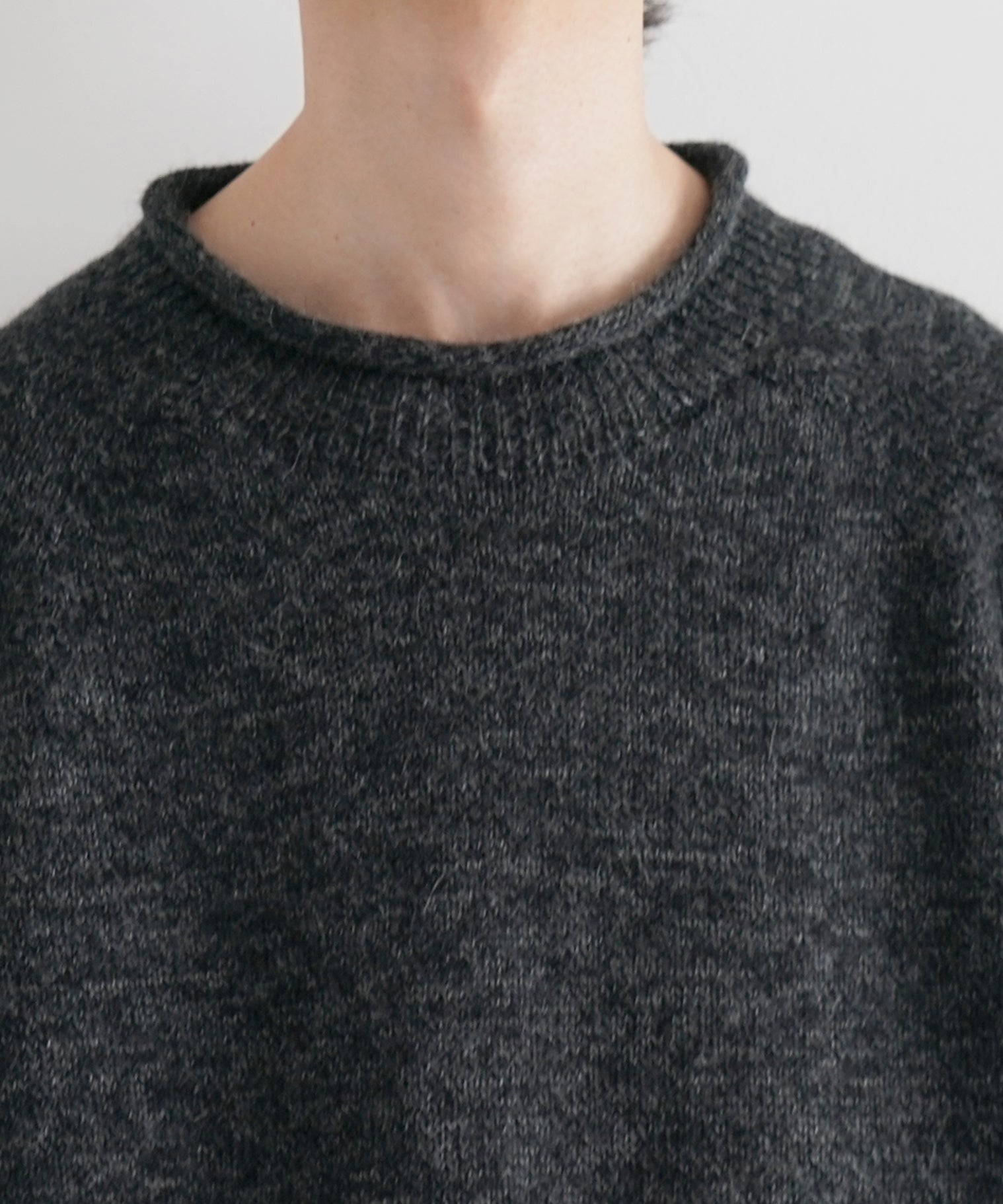 crepuscule W/g alpaca pullover "BLACK"