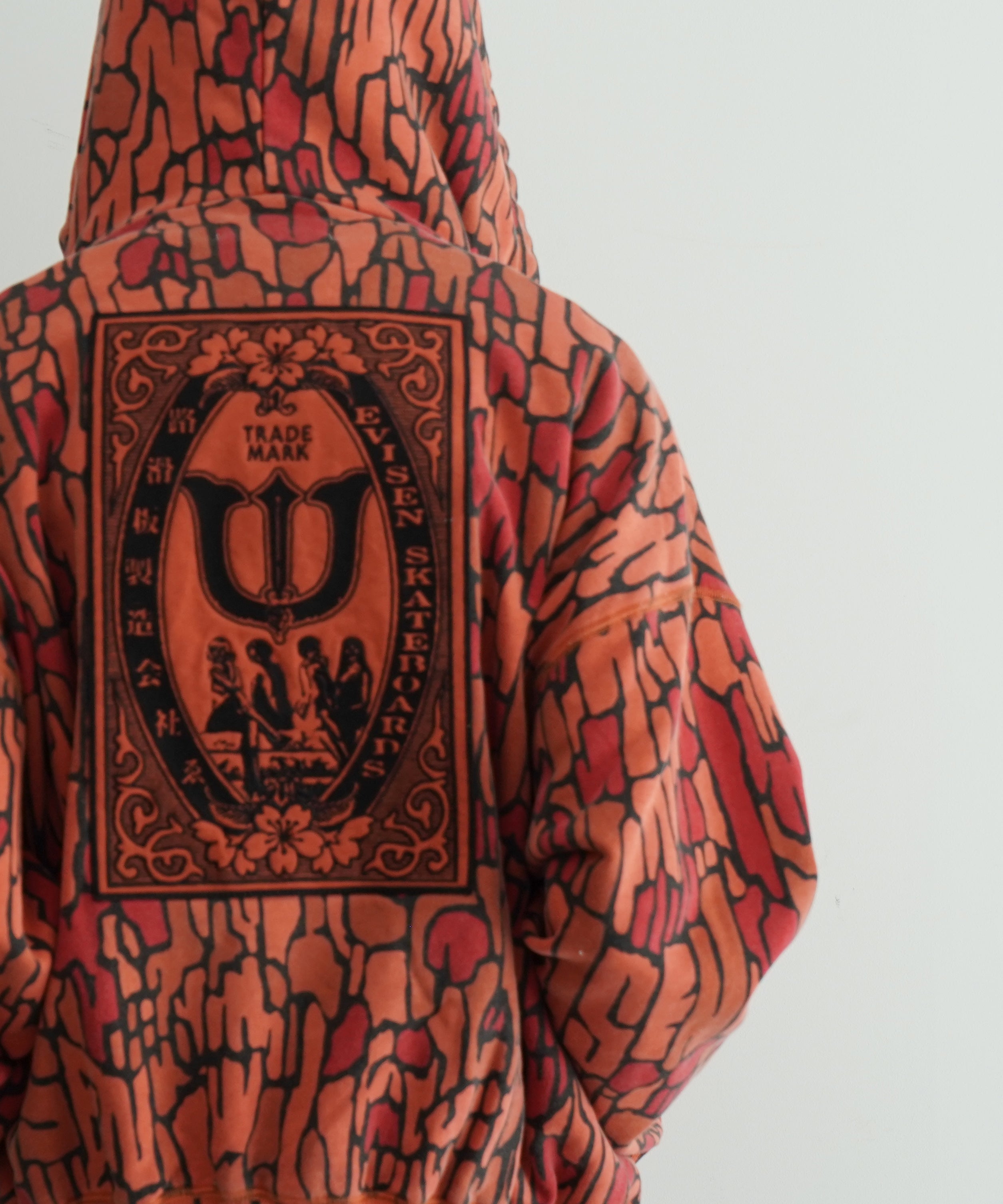 Evisen Skateboardsゑ DOKURO CAMO ZIP HOODIE "ORANGE"