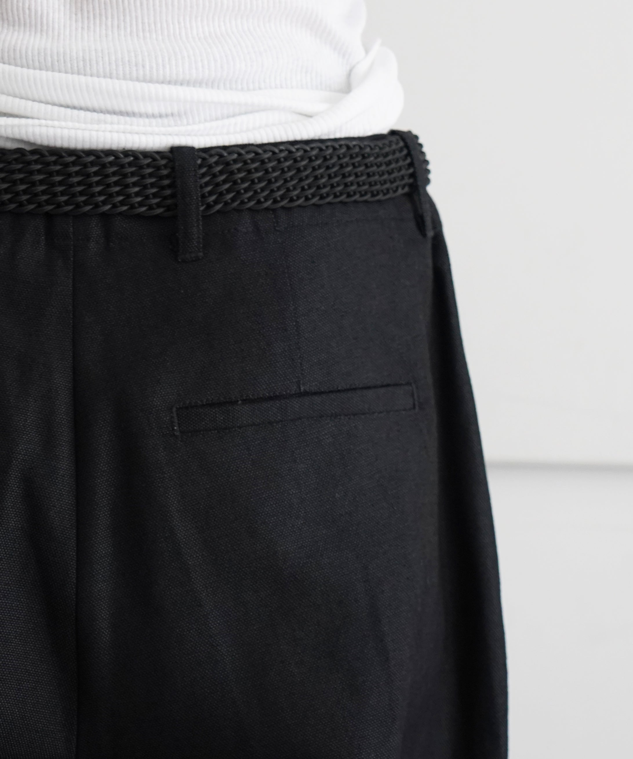 OUR LEGACY BORROWED CHINO "DRAPING BLACK CANVAS"