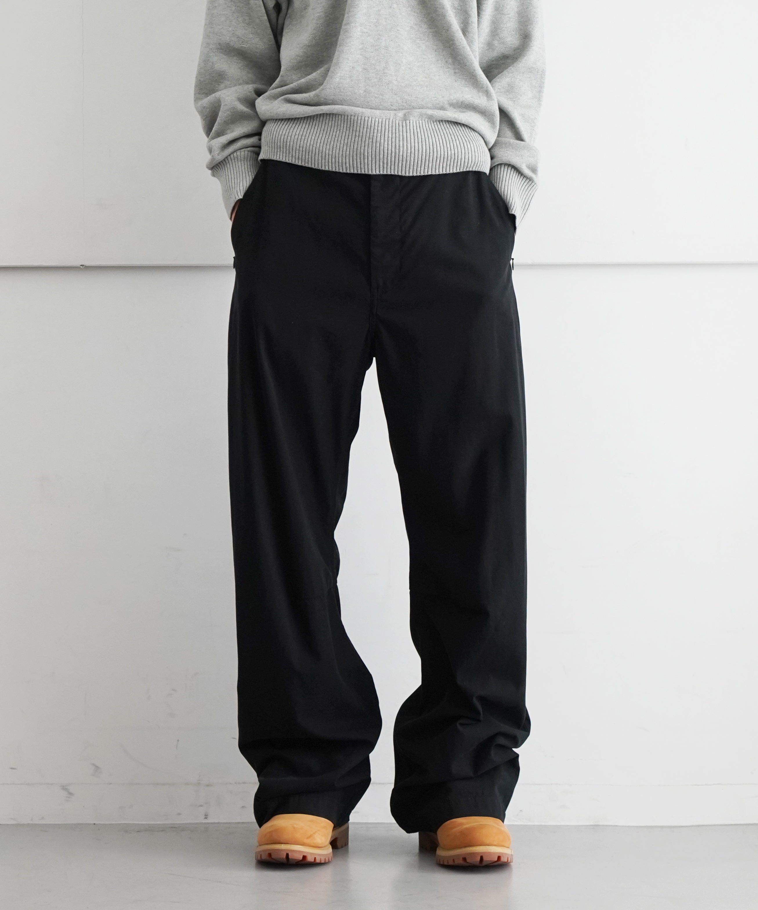 KAIKO THE DENIM WIDE FIT COTTON GABARDINE "BLACK"