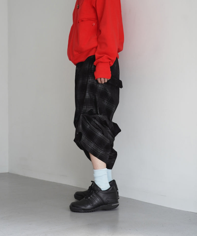 JIAN YE Morph yi pants "BLACK CHECK"